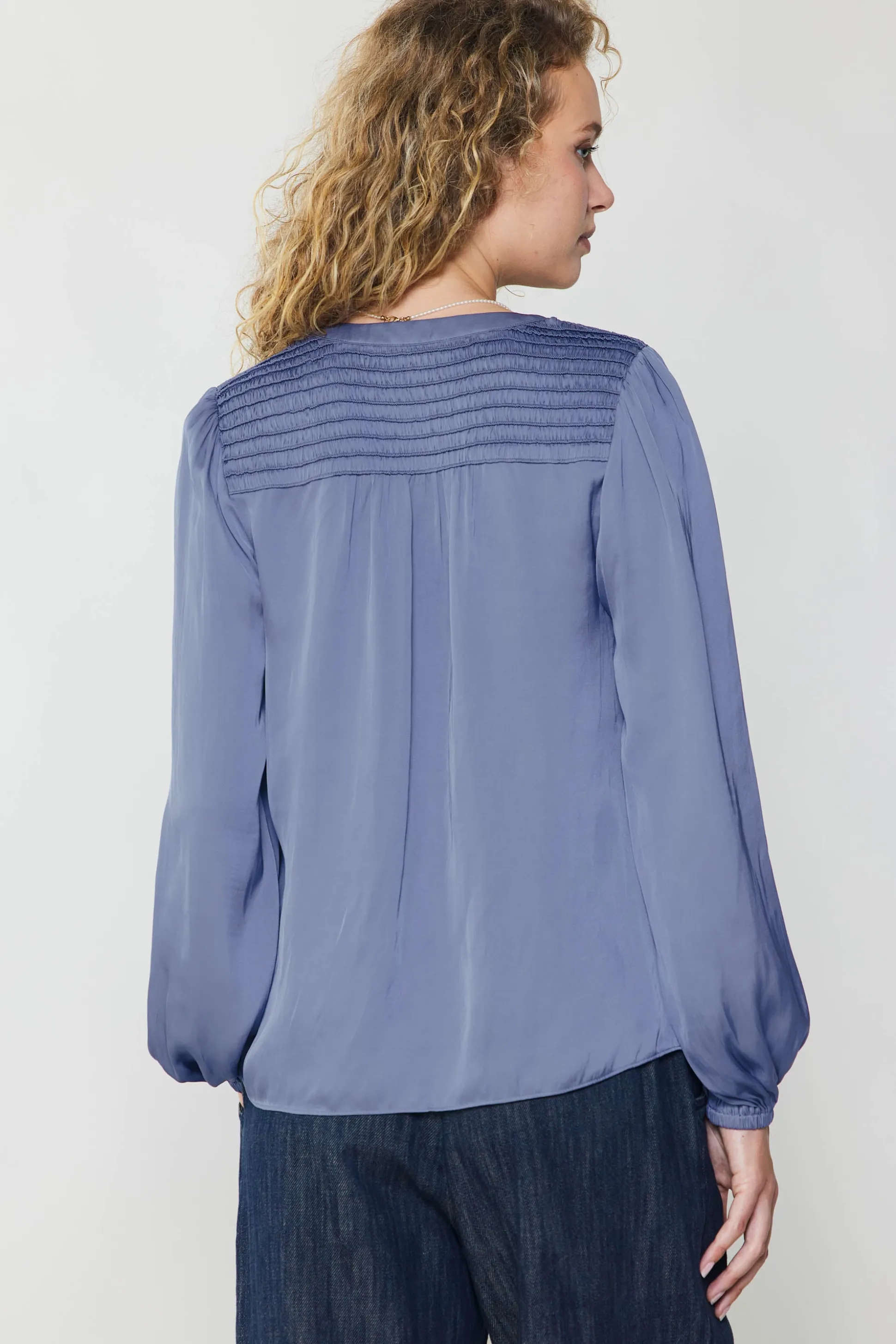 Shirred Yoke Blouse<Current Air New