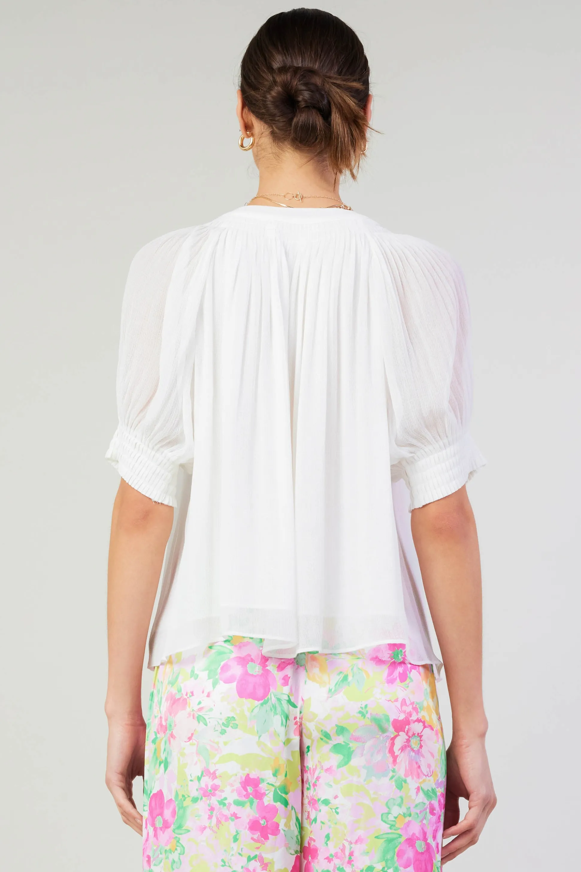 Pleated Cuff Blouse<Current Air Online