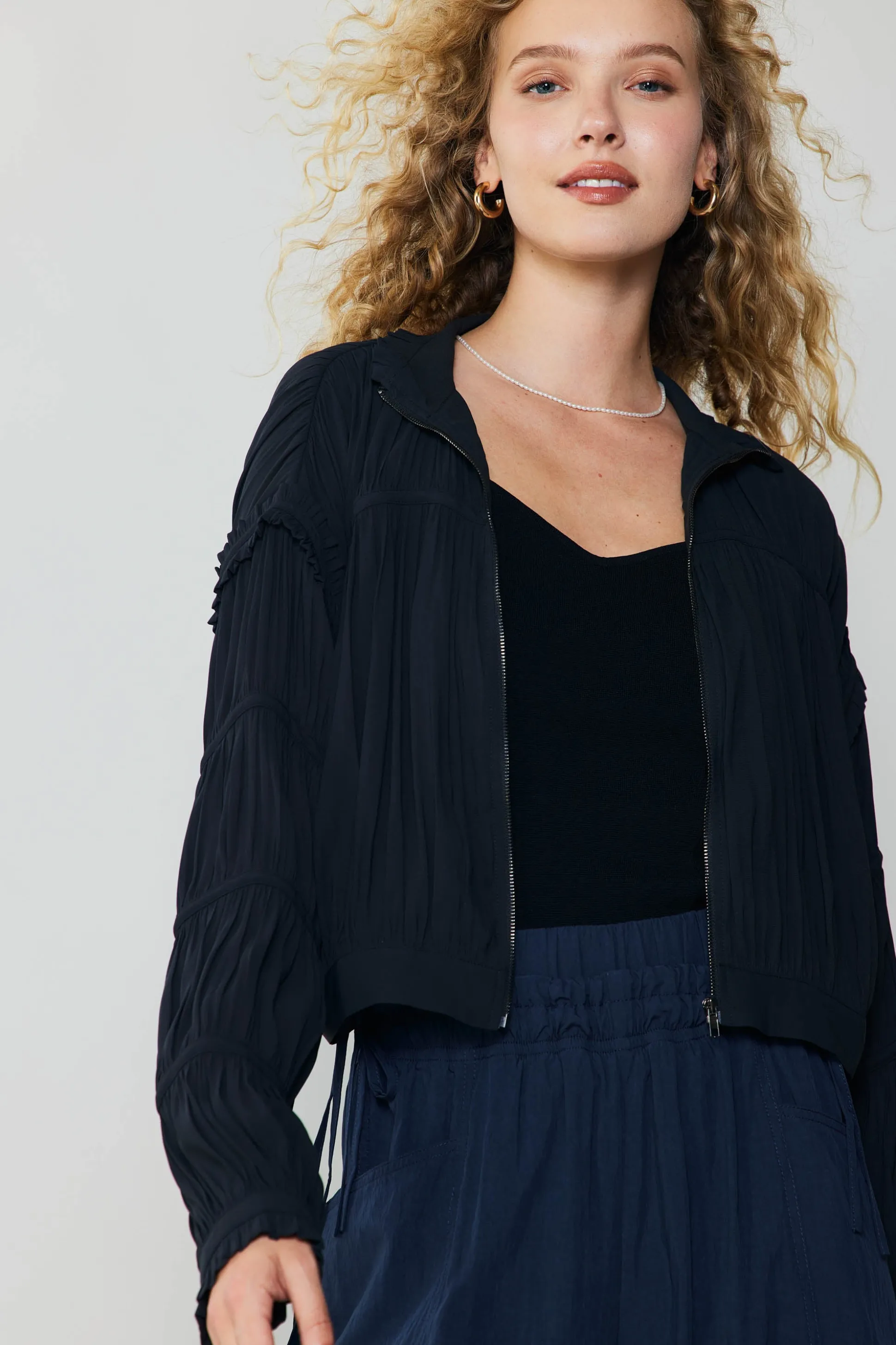 Shirred Sleeve Jacket<Current Air Outlet