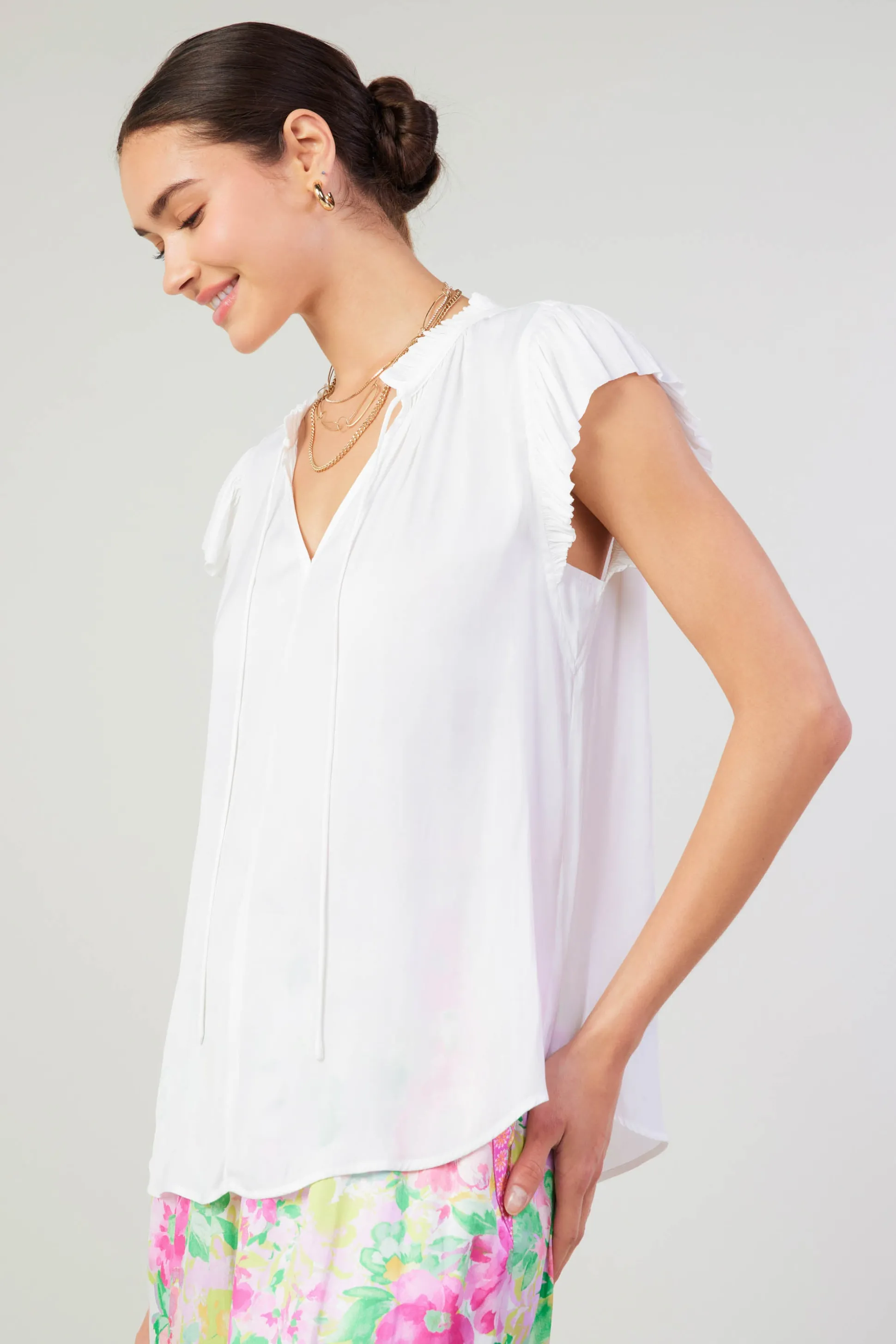Margot Pleated Sleeve Blouse<Current Air Outlet