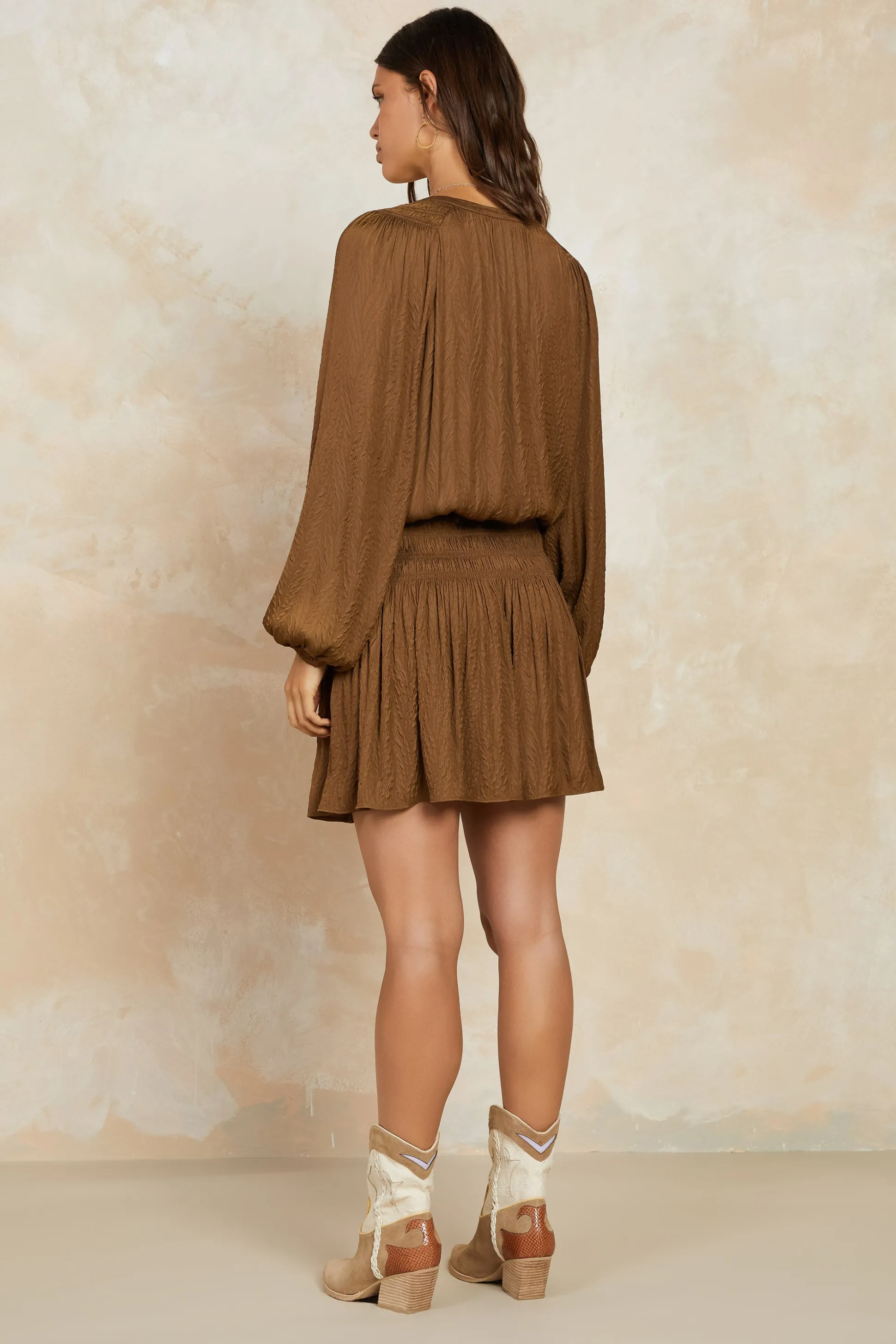 Crinkle Texture Smocked Mini Dress<Current Air Clearance