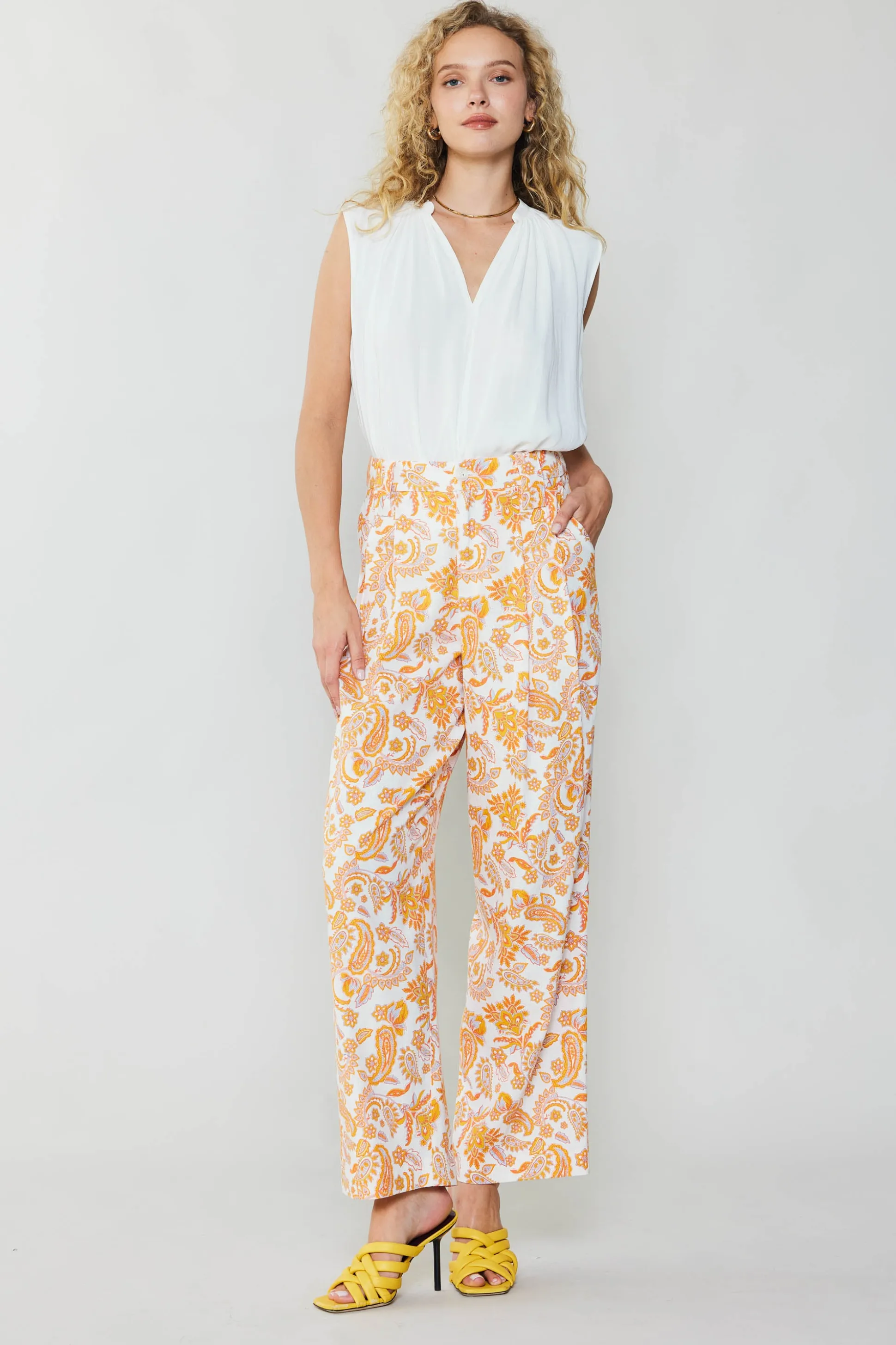 Paisley Printed Wide Pants<Current Air Online