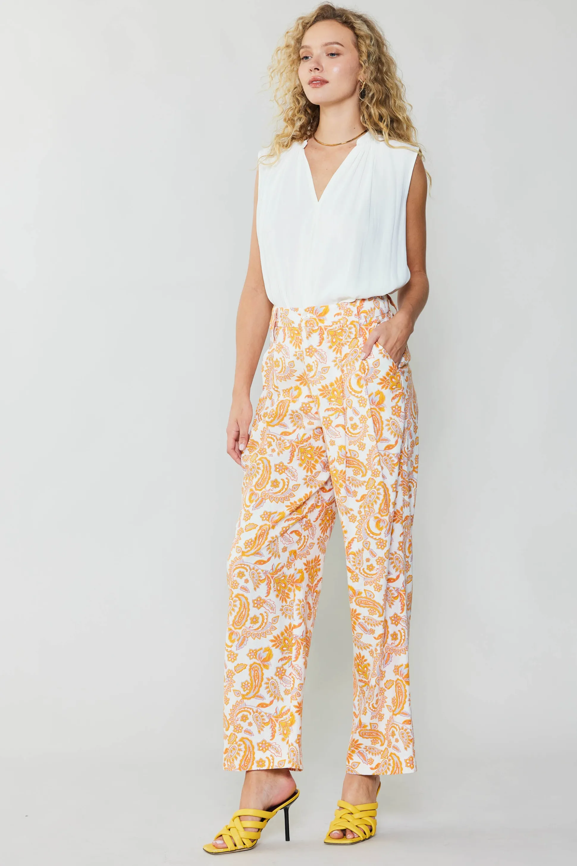 Paisley Printed Wide Pants<Current Air Online