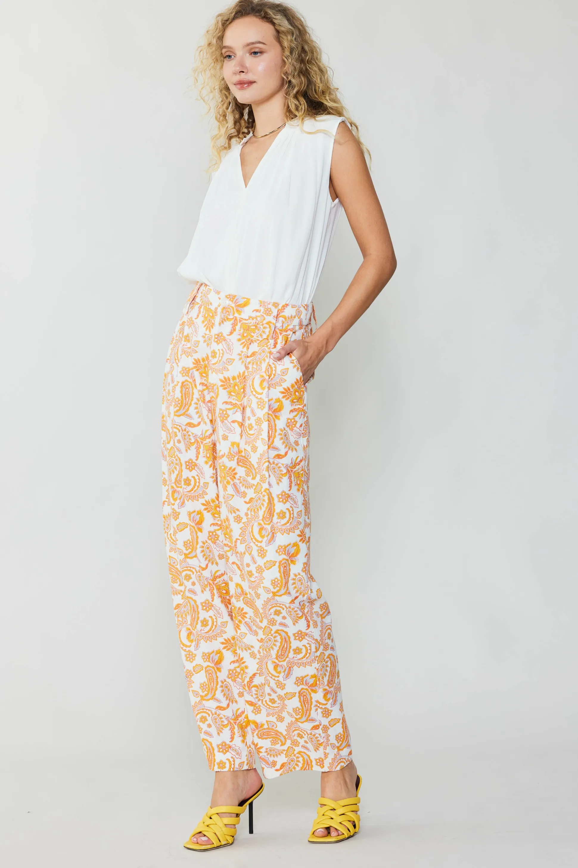 Paisley Printed Wide Pants<Current Air Online
