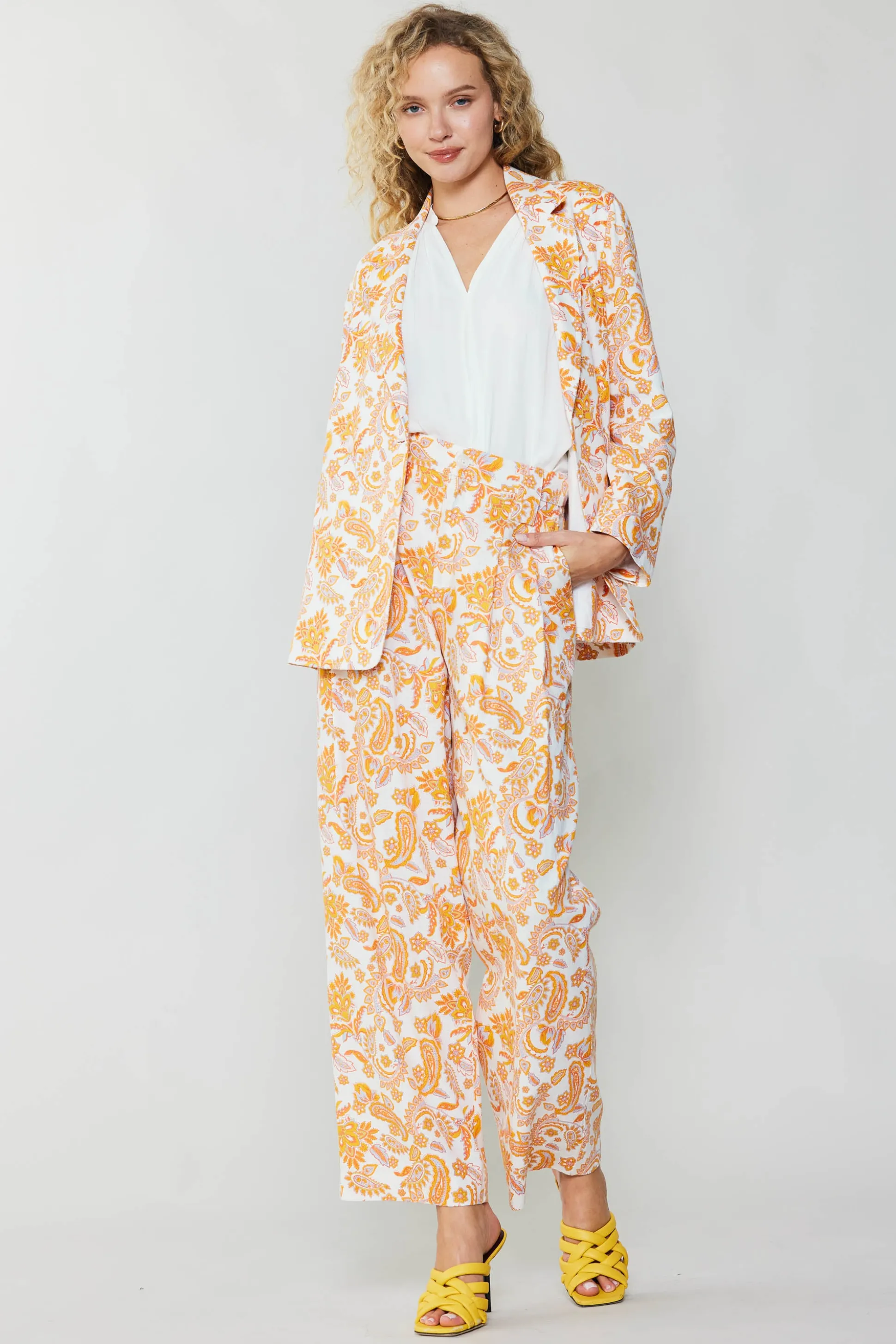 Paisley Printed Wide Pants<Current Air Online