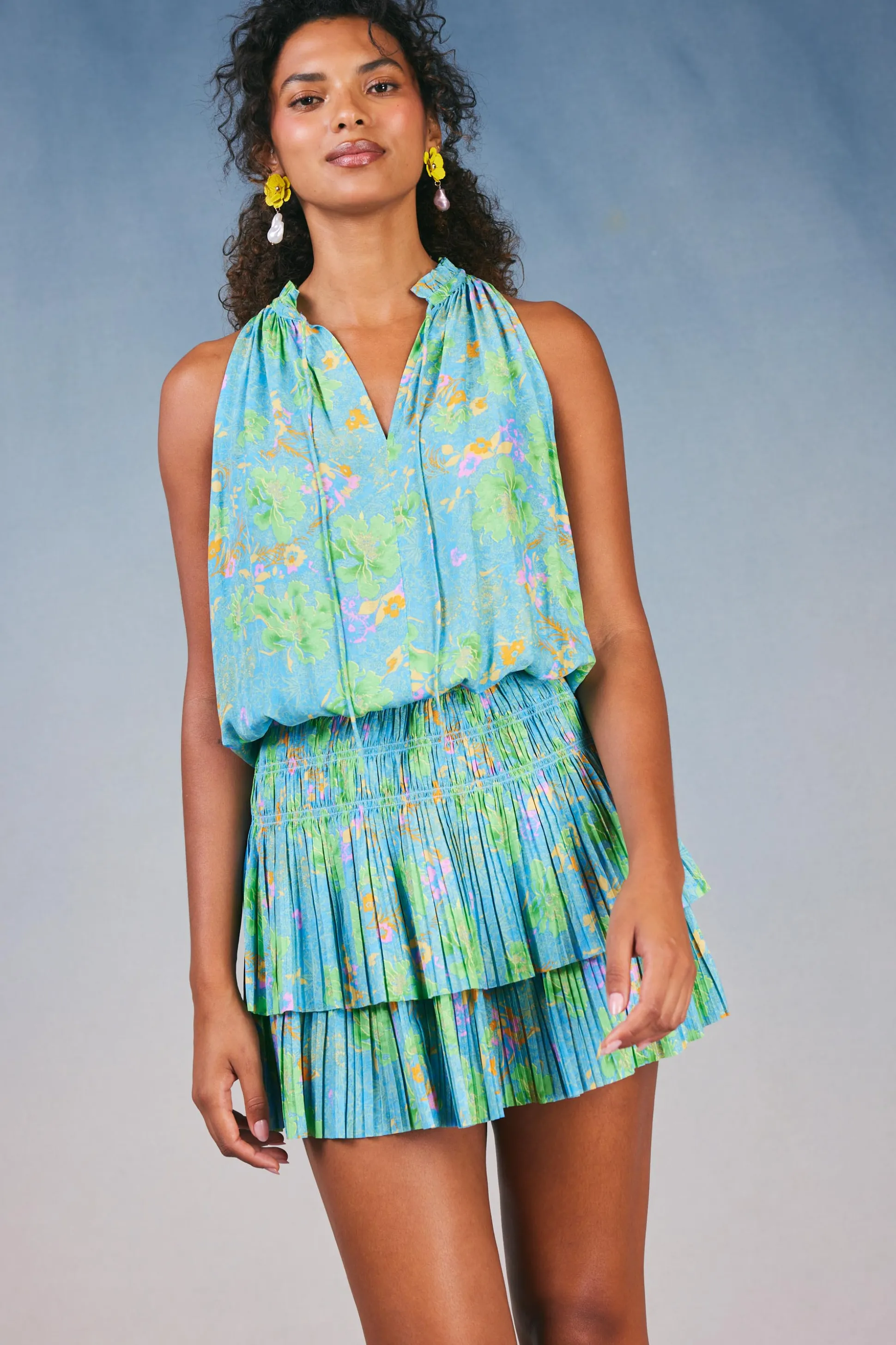 Cara Pleated Mini Dress<Current Air Sale