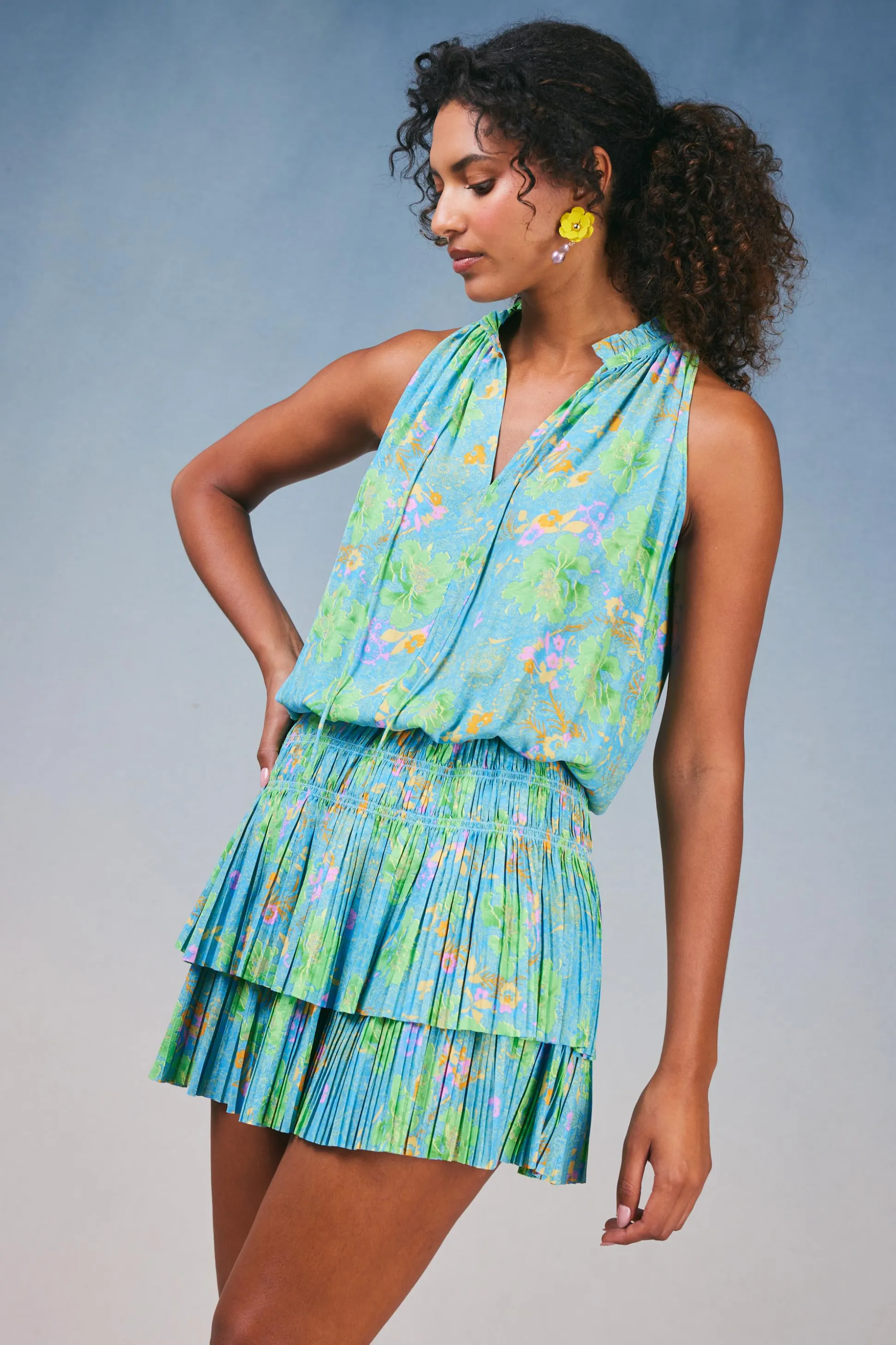 Cara Pleated Mini Dress<Current Air Sale