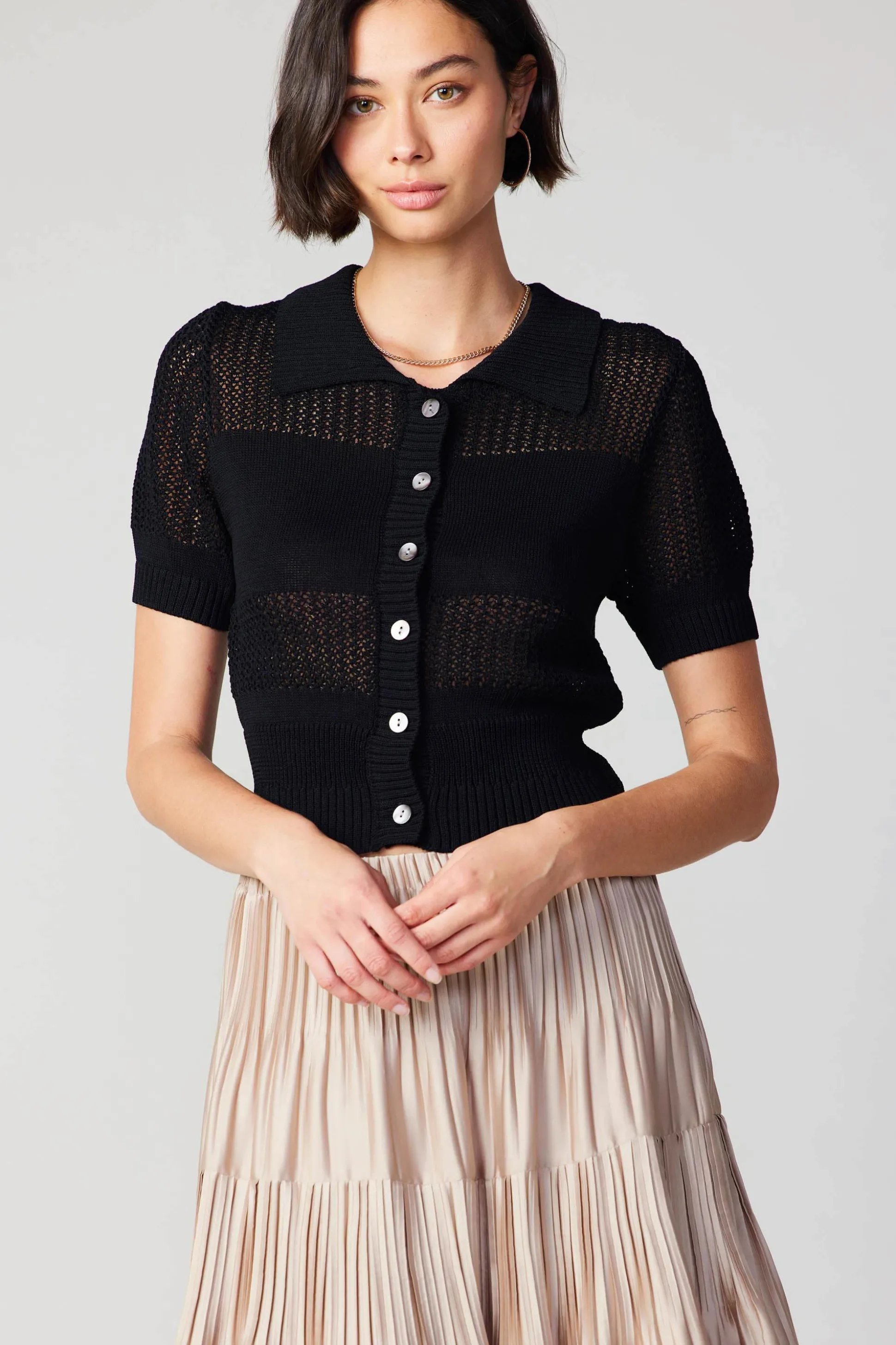 Cropped Knit Top<Current Air Sale