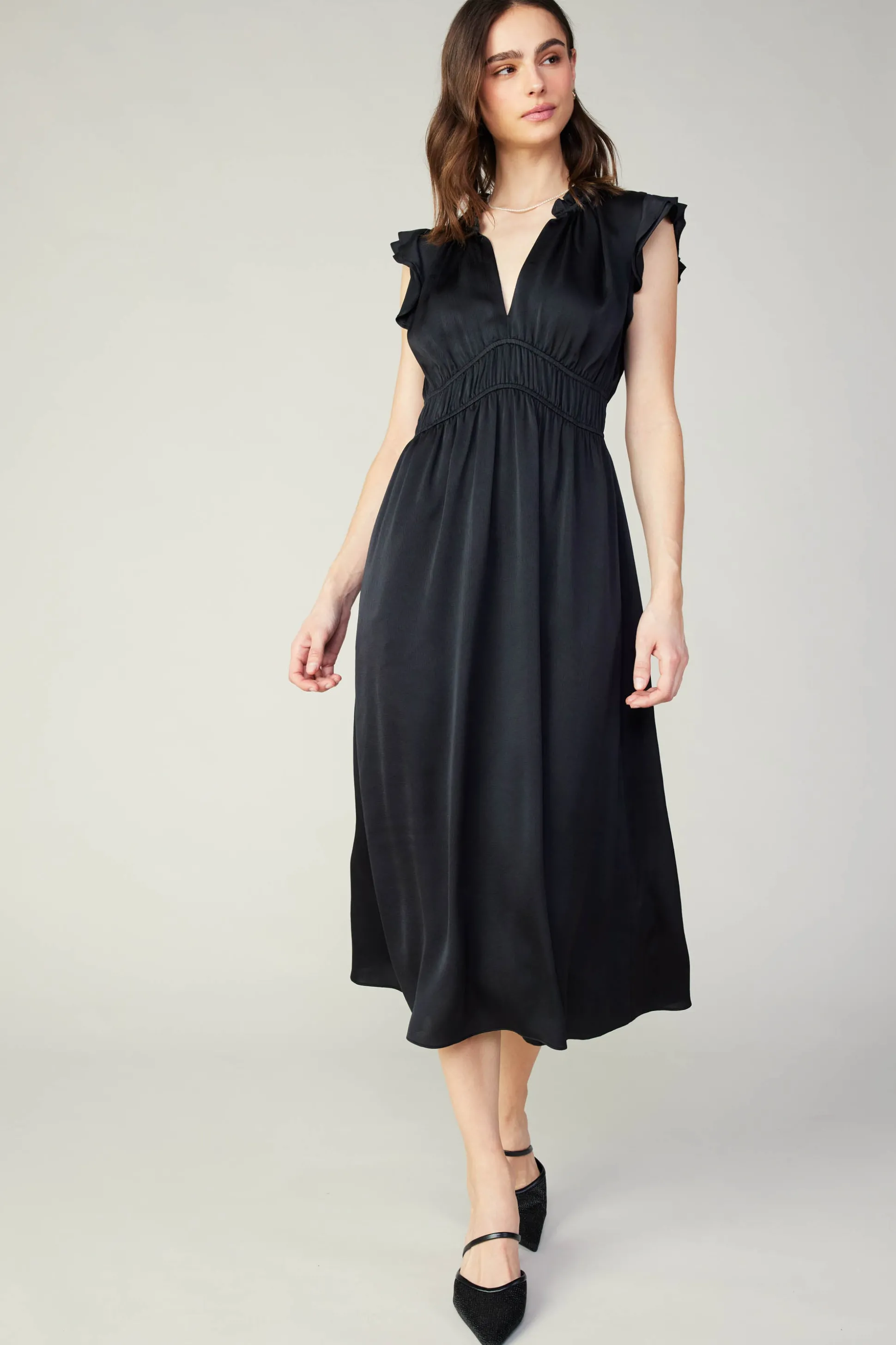 Florence Ruffled Midi Dress<Current Air Hot