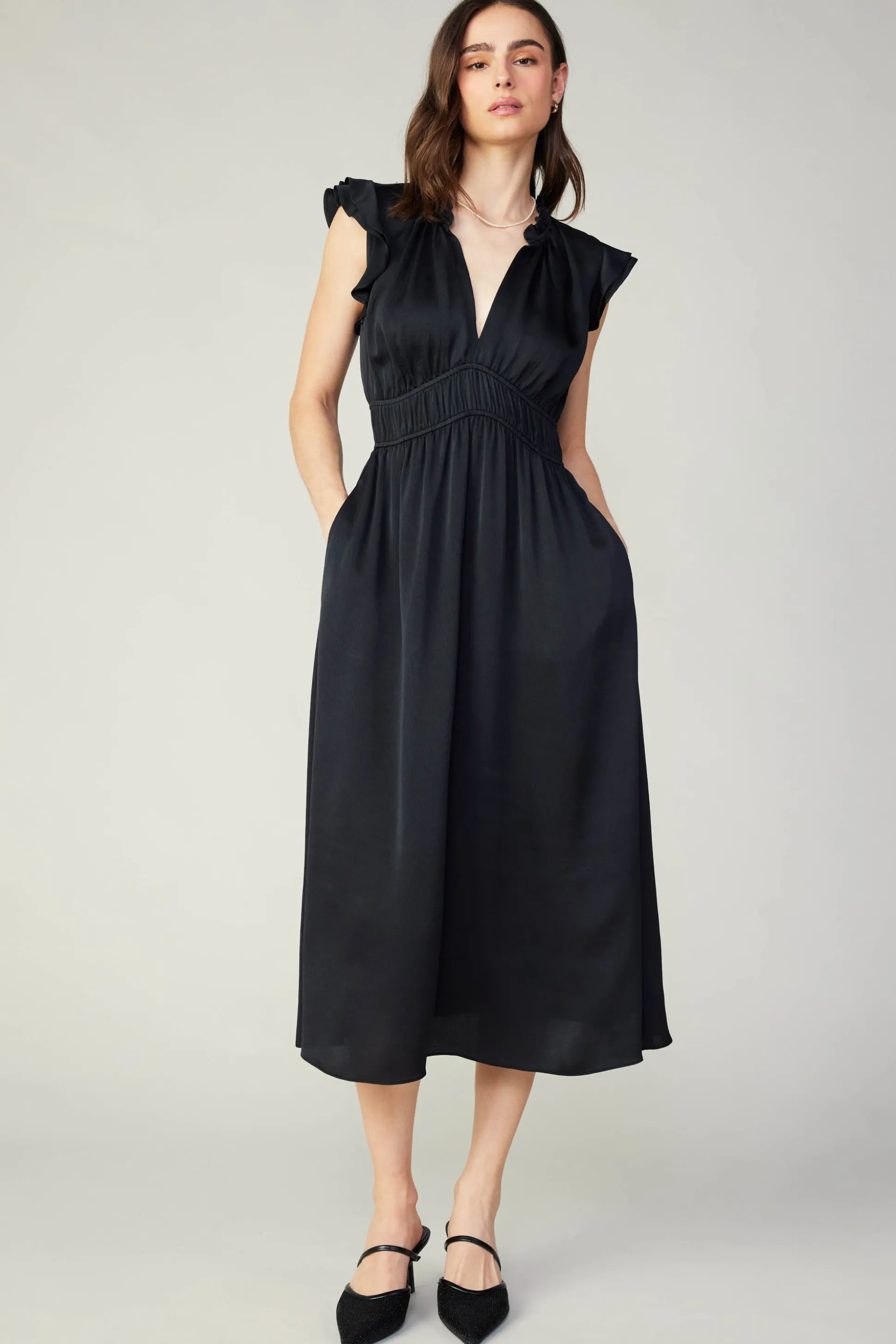 Florence Ruffled Midi Dress<Current Air Hot