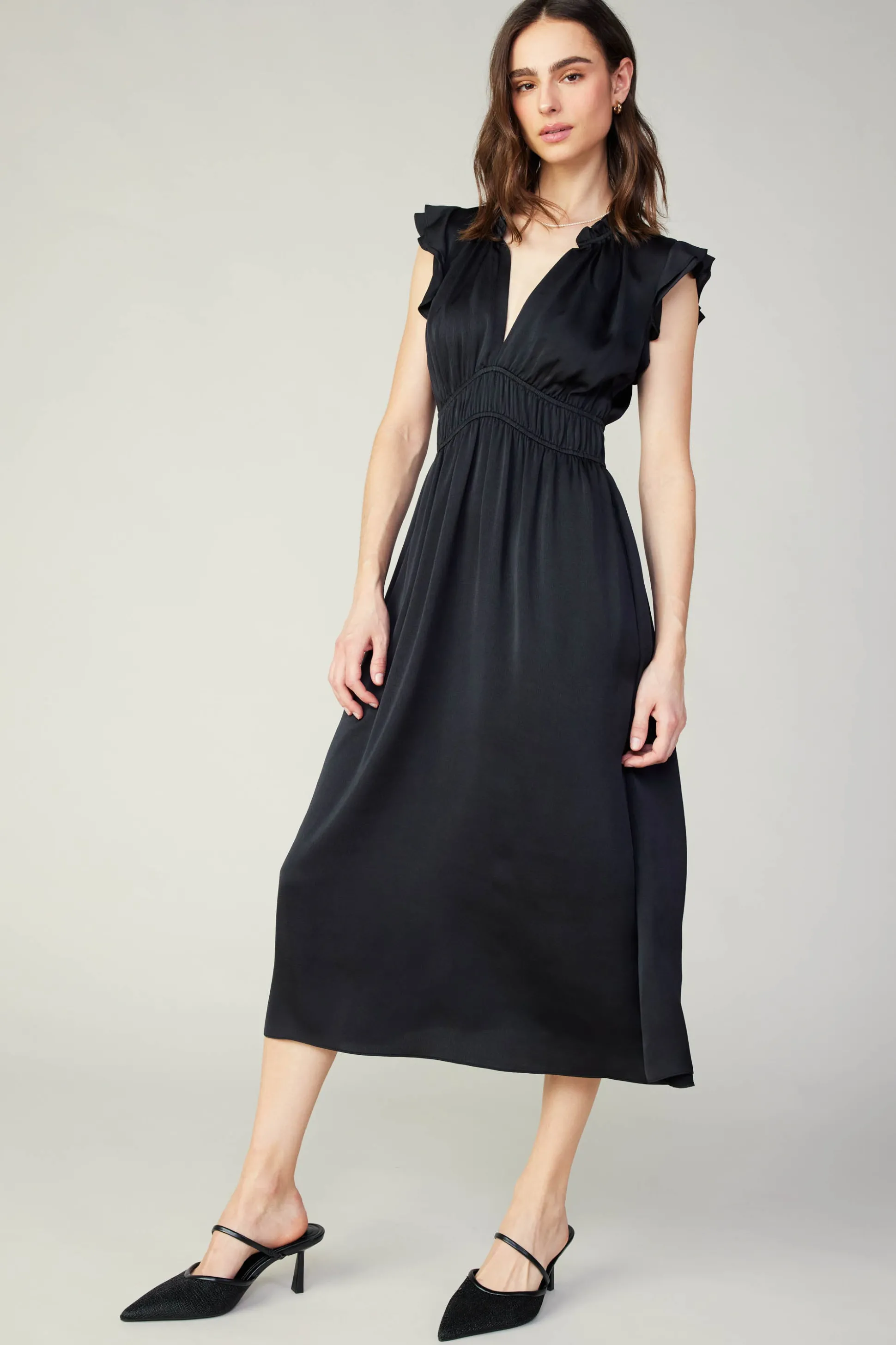 Florence Ruffled Midi Dress<Current Air Hot