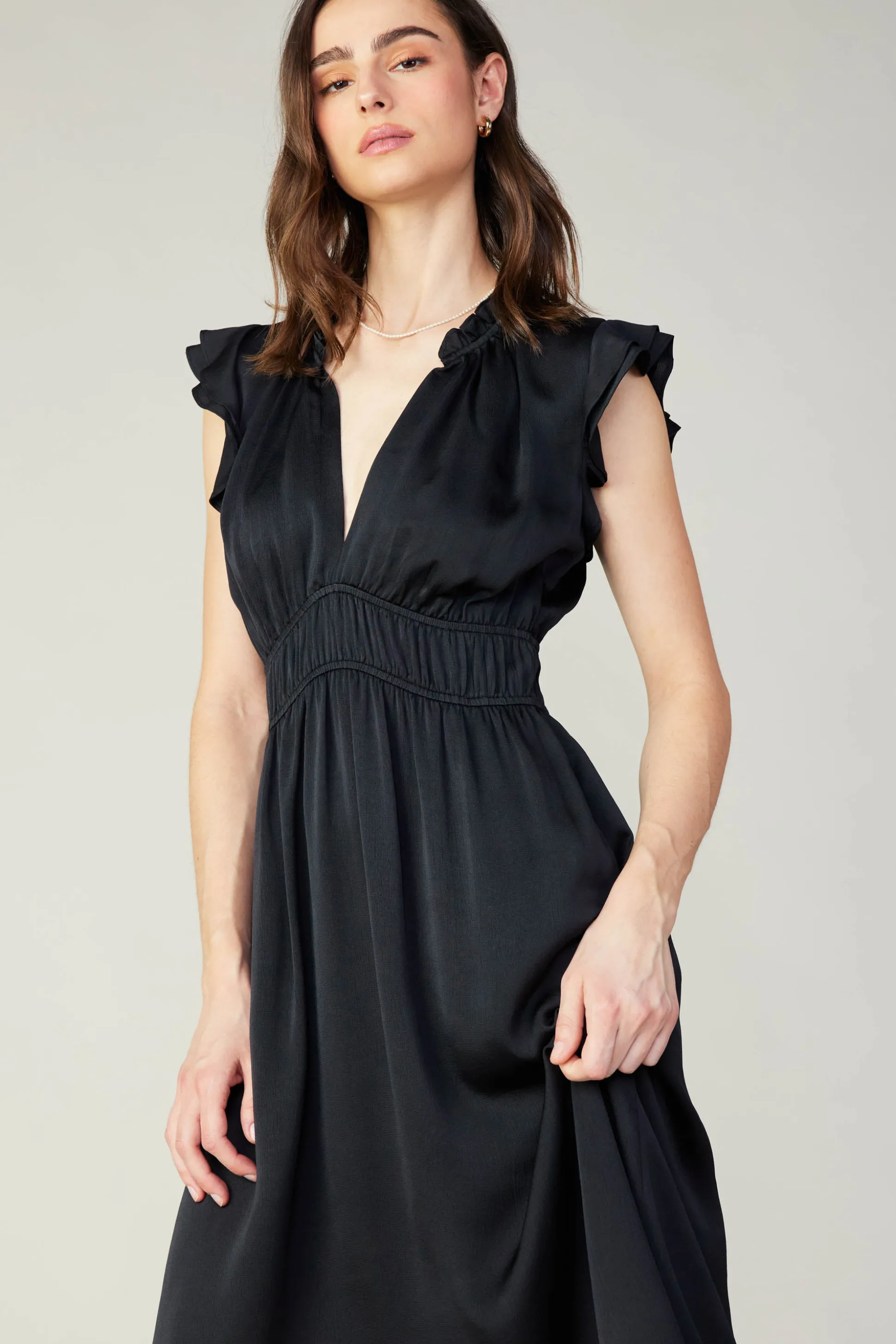 Florence Ruffled Midi Dress<Current Air Hot