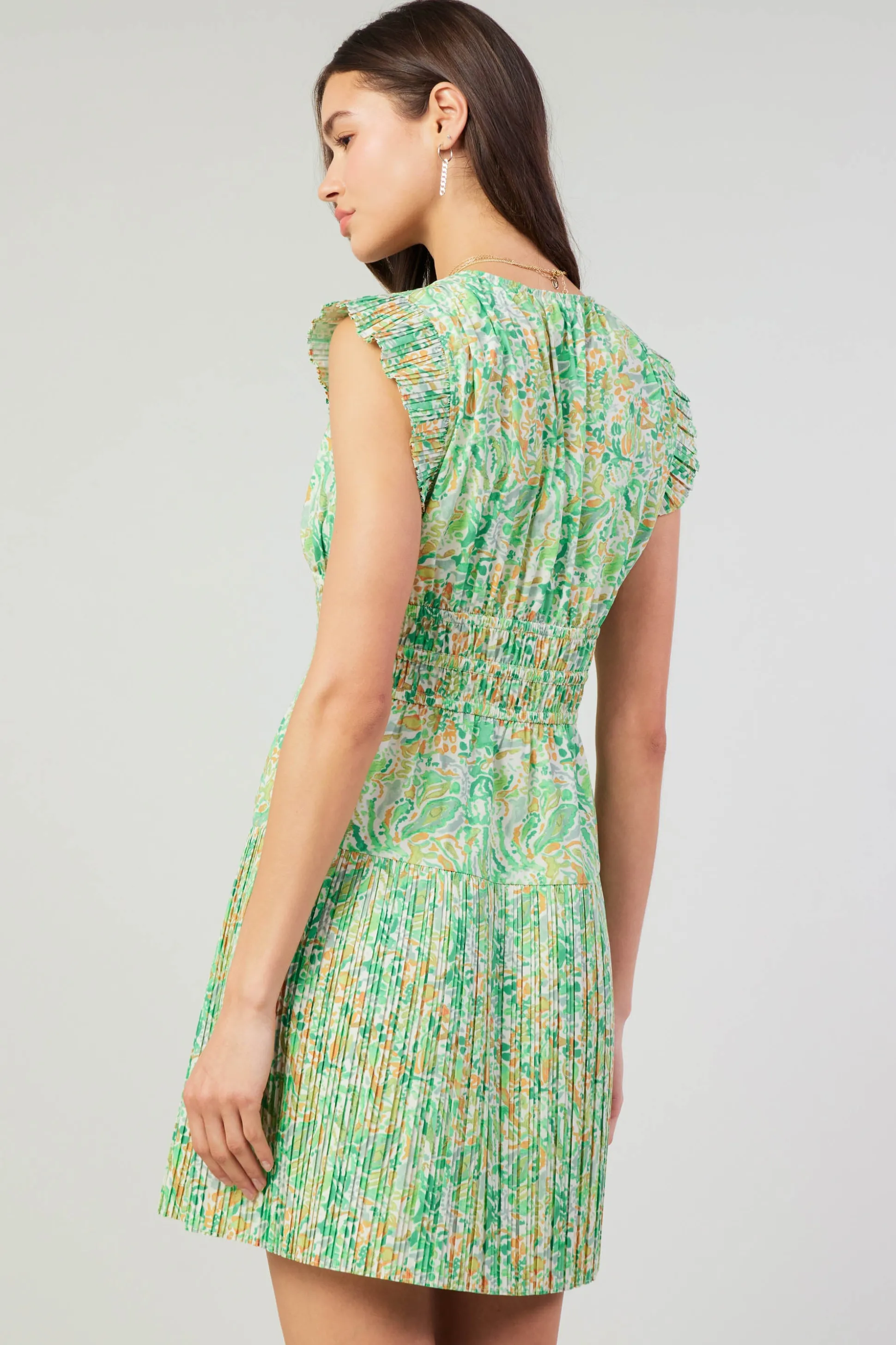 Briene Pleated Mini Dress<Current Air Discount