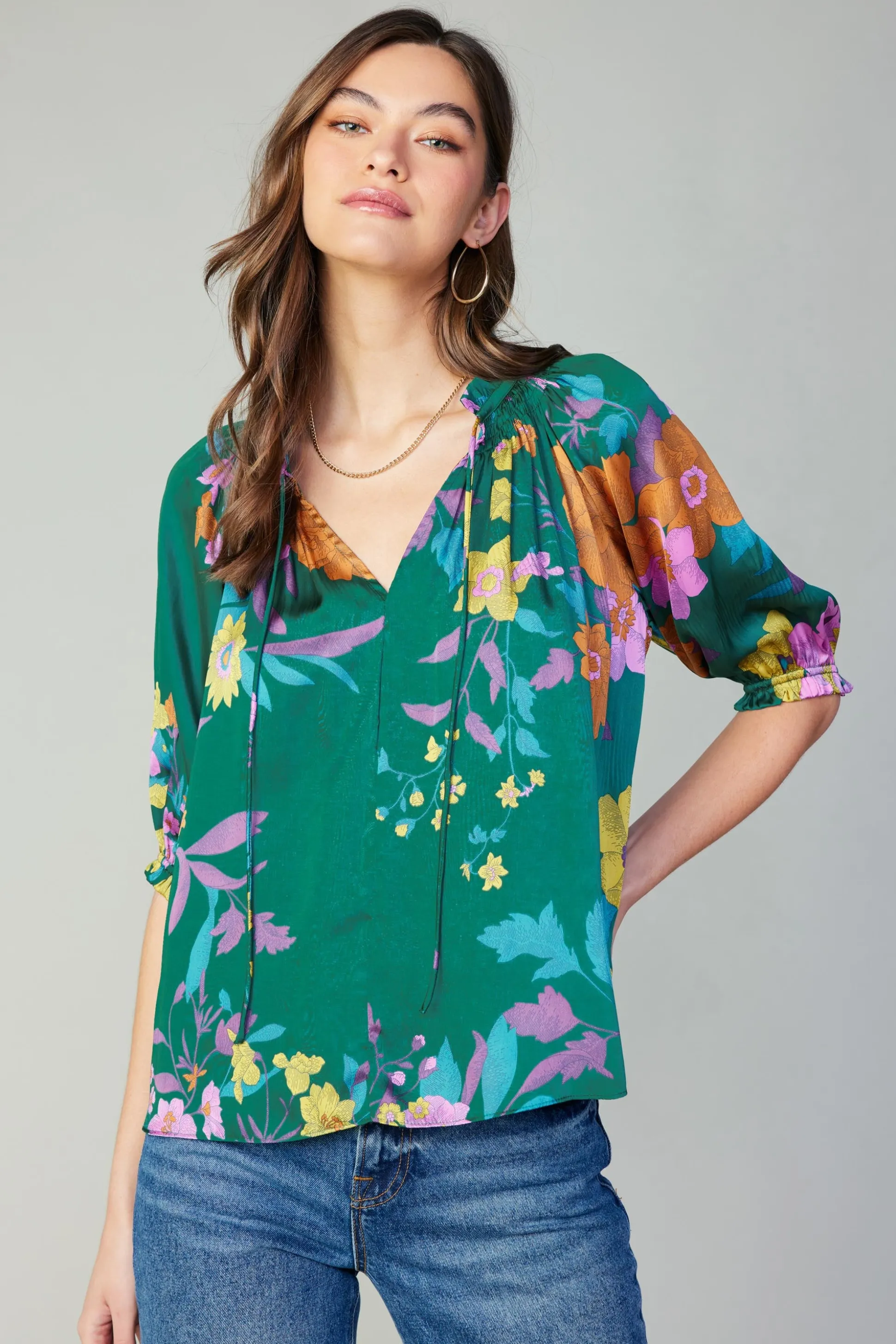Angelica Floral Blouse<Current Air Best