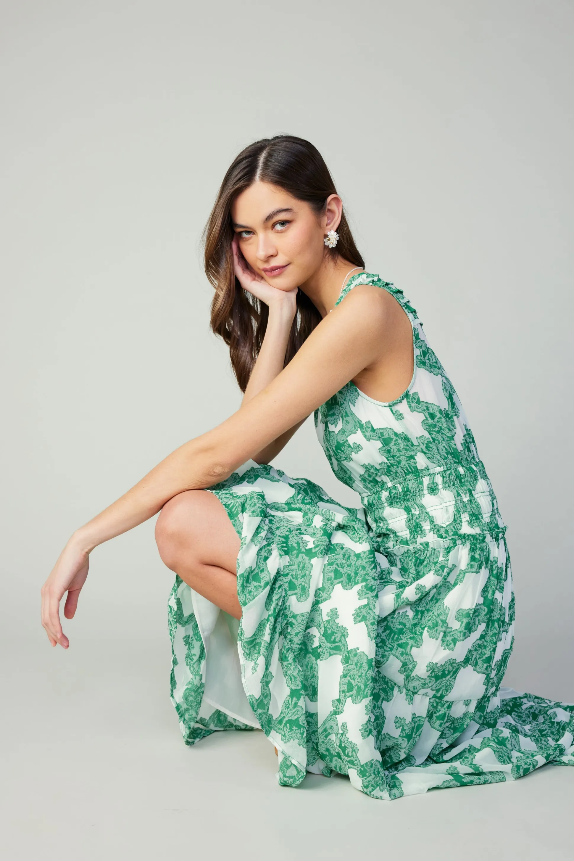 Abstract Motif Maxi Dress<Current Air Best