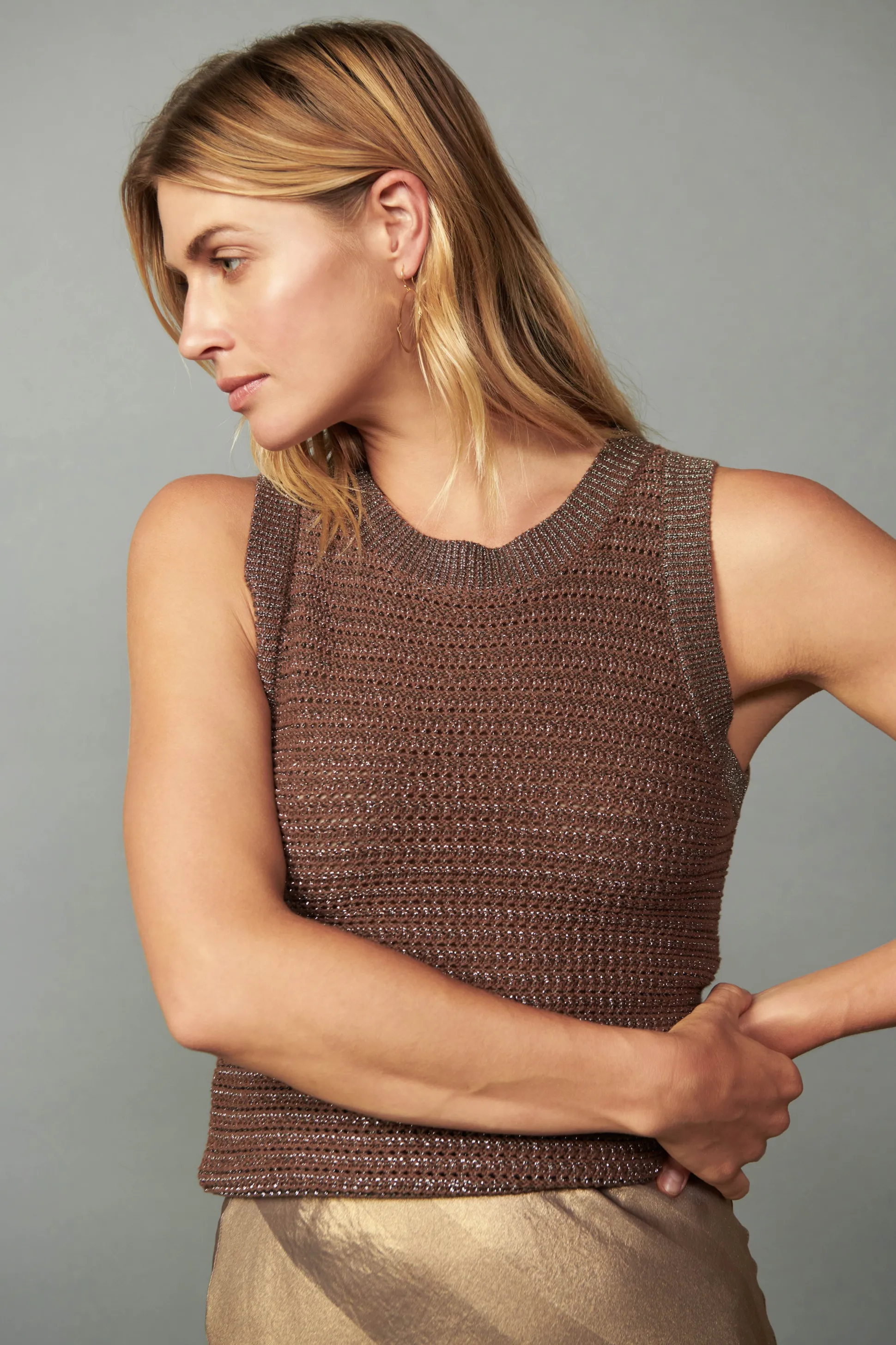 Metallic Sweater Shrug Set<Current Air Discount