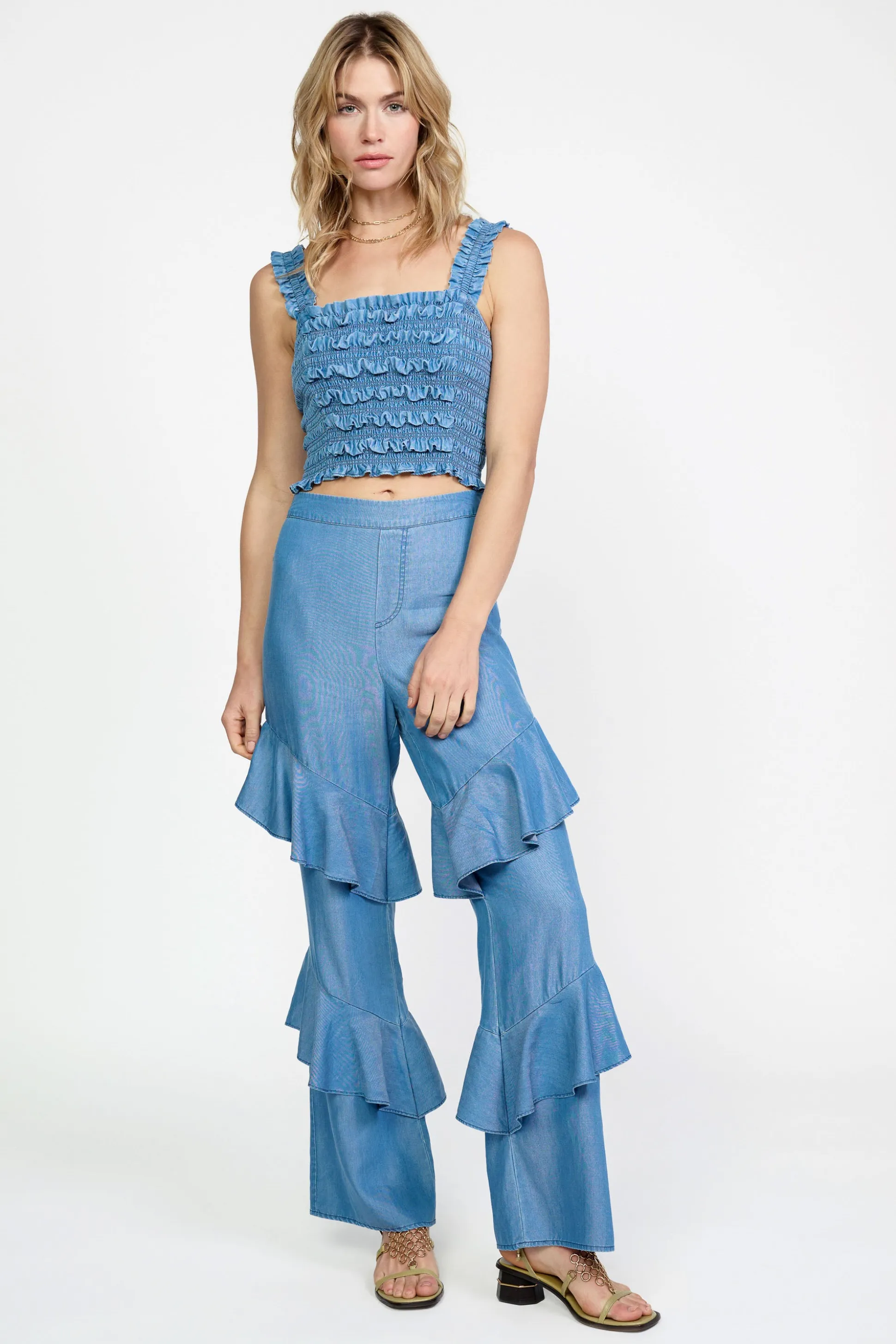 Smocked Crop Top<Current Air New