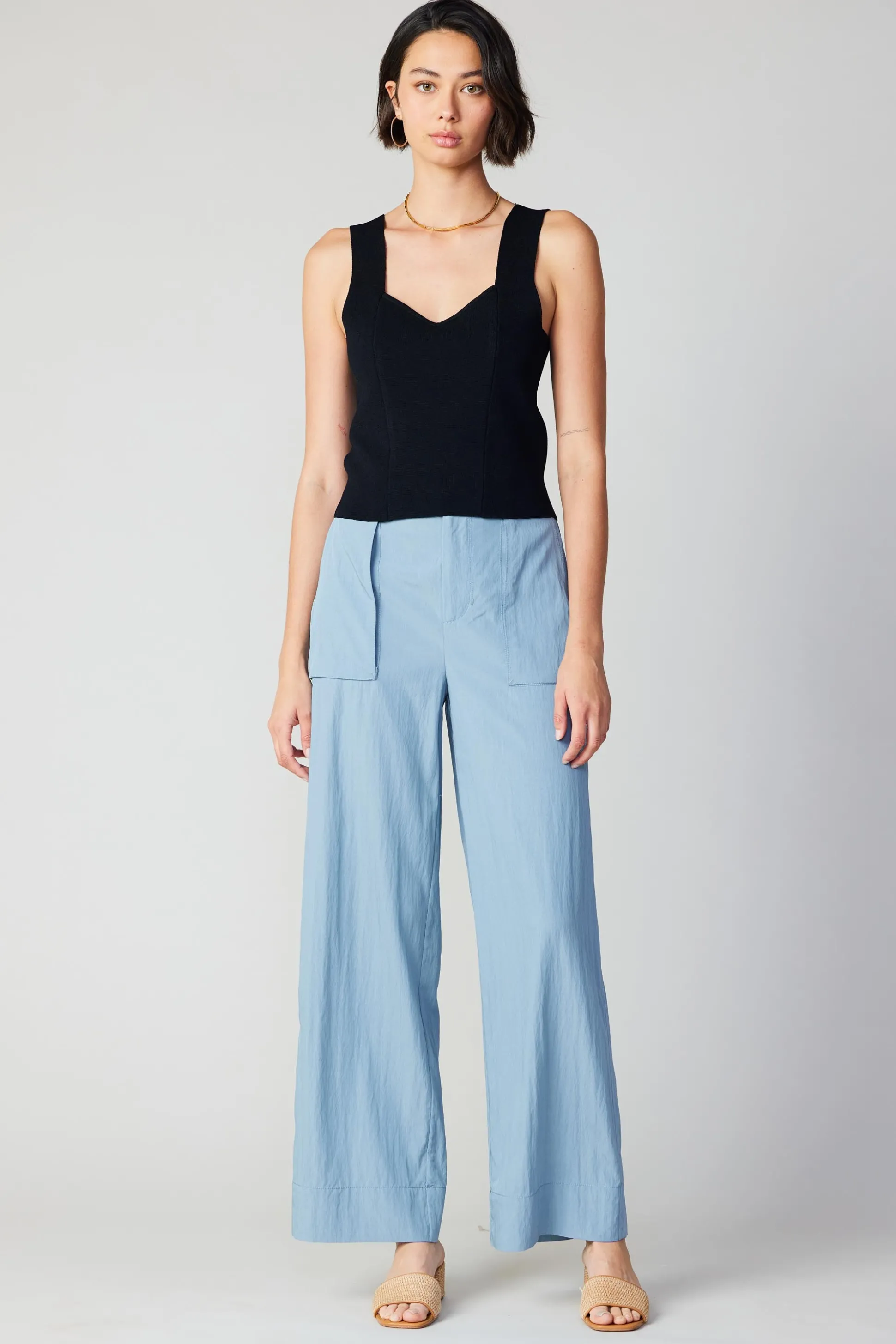 Sweetheart Knit Tank Top<Current Air Fashion