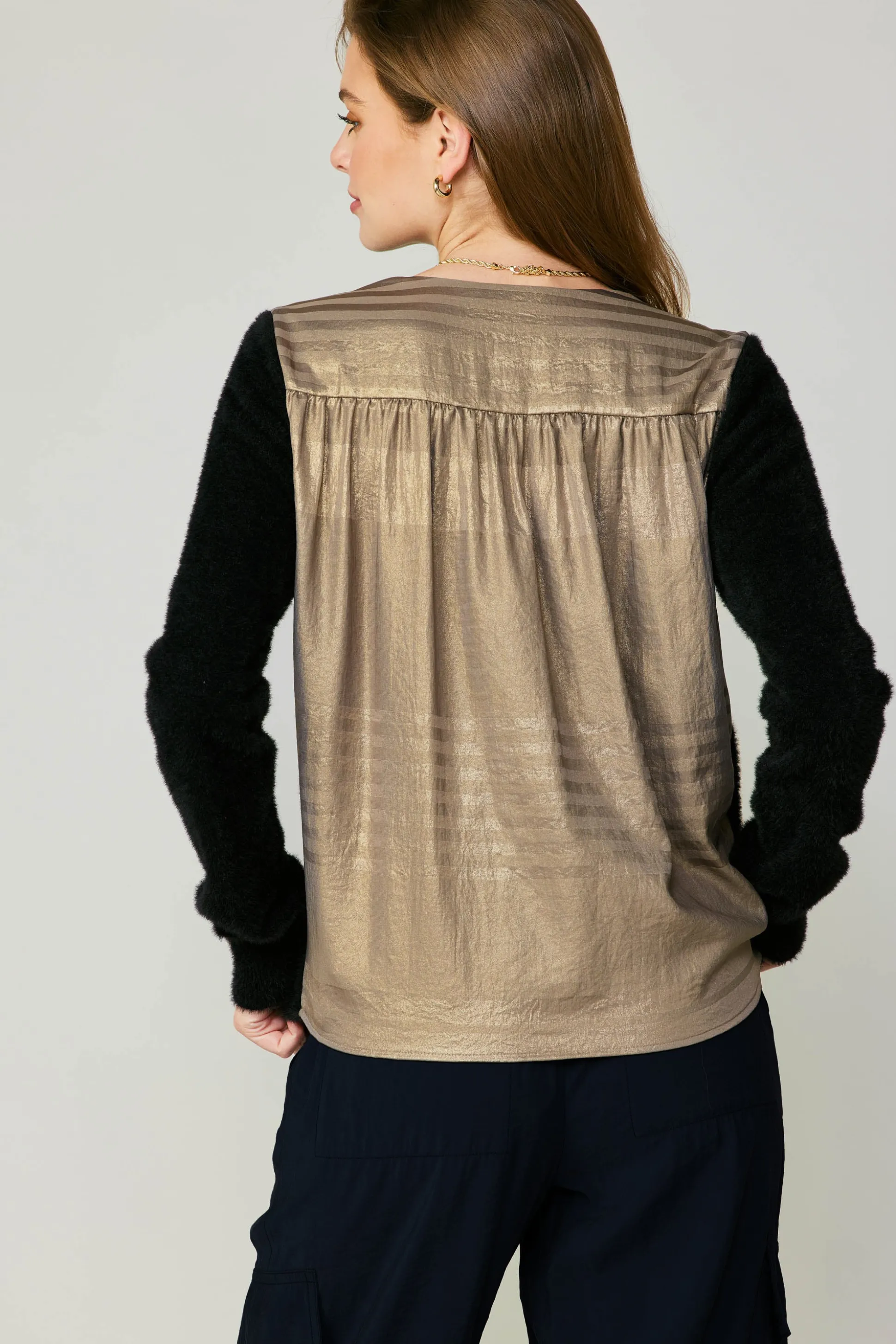 Metallic Contrast Cardigan<Current Air Discount