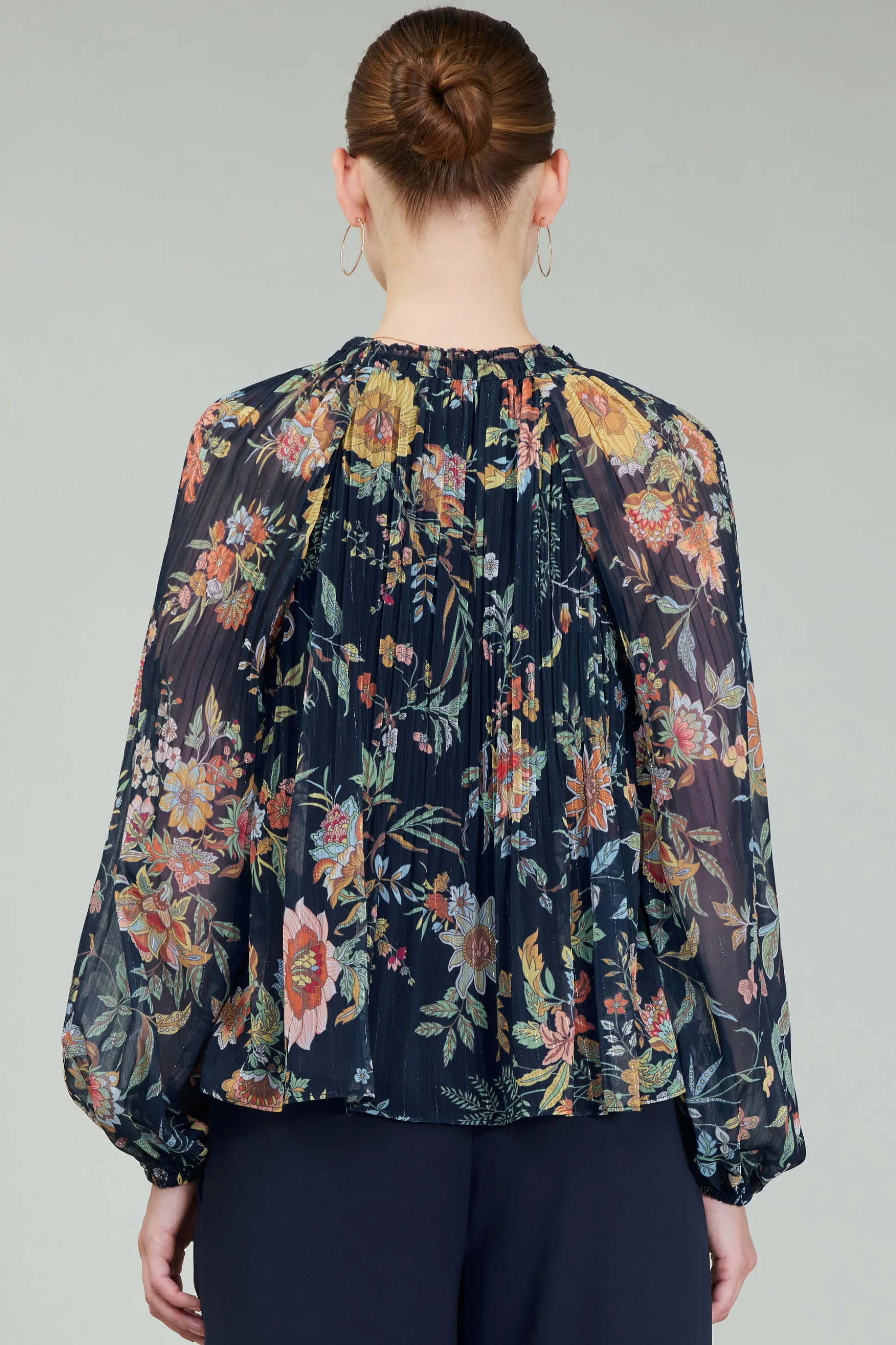 Glimmer Botanical Pleated Blouse<Current Air Clearance
