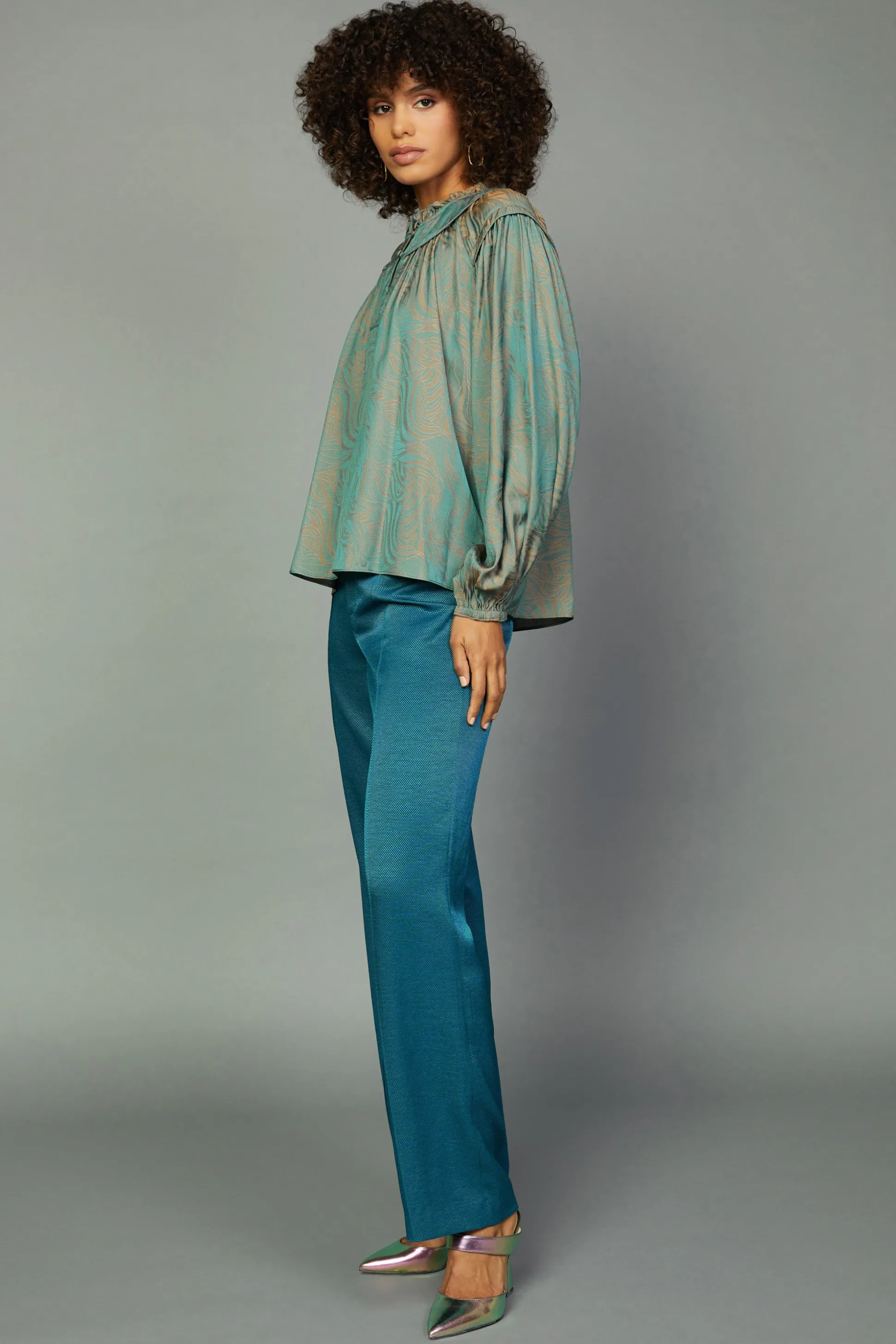 Swirl Motif Blouse<Current Air Fashion