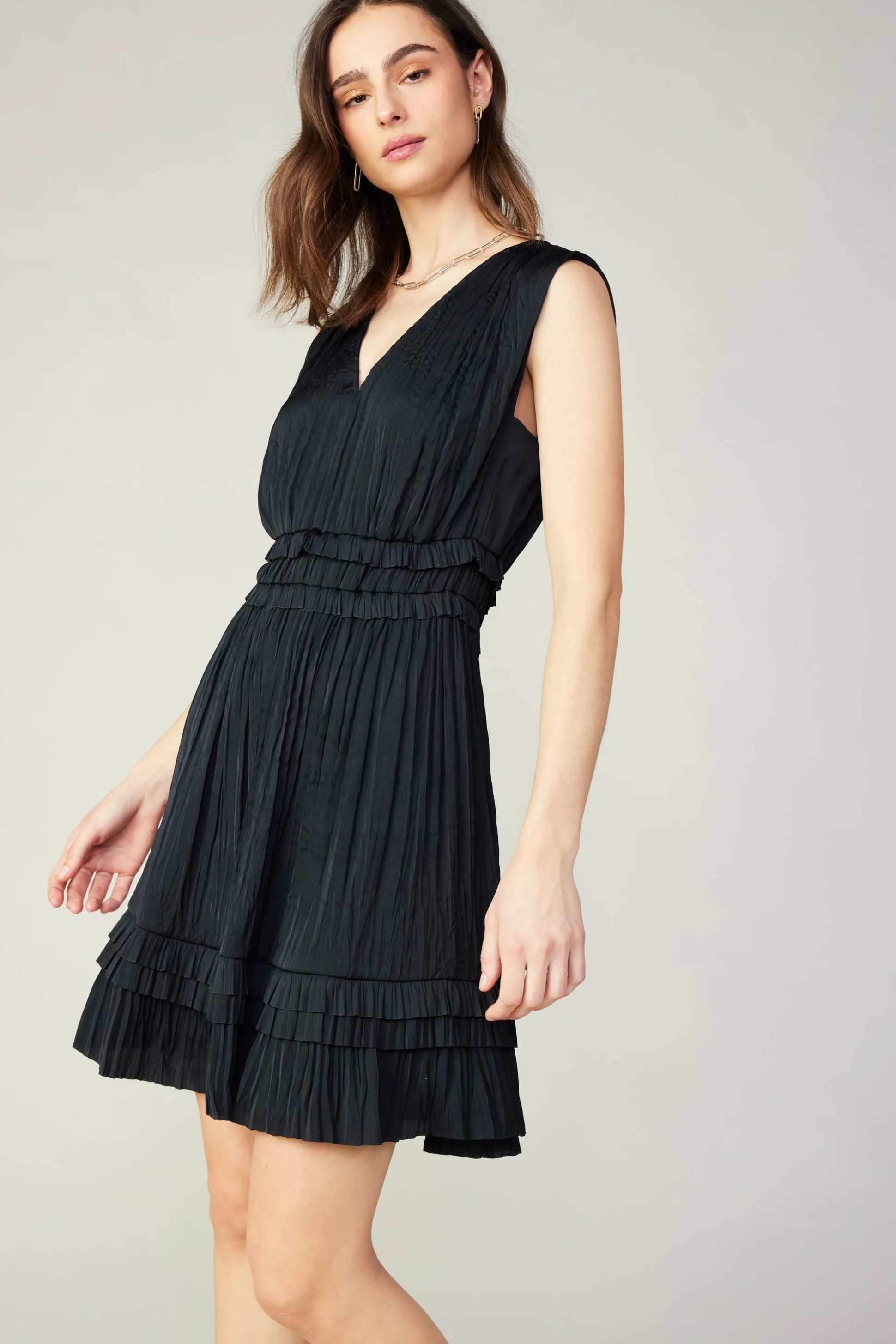 Aurora Crinkle Pleated Mini Dress<Current Air Clearance