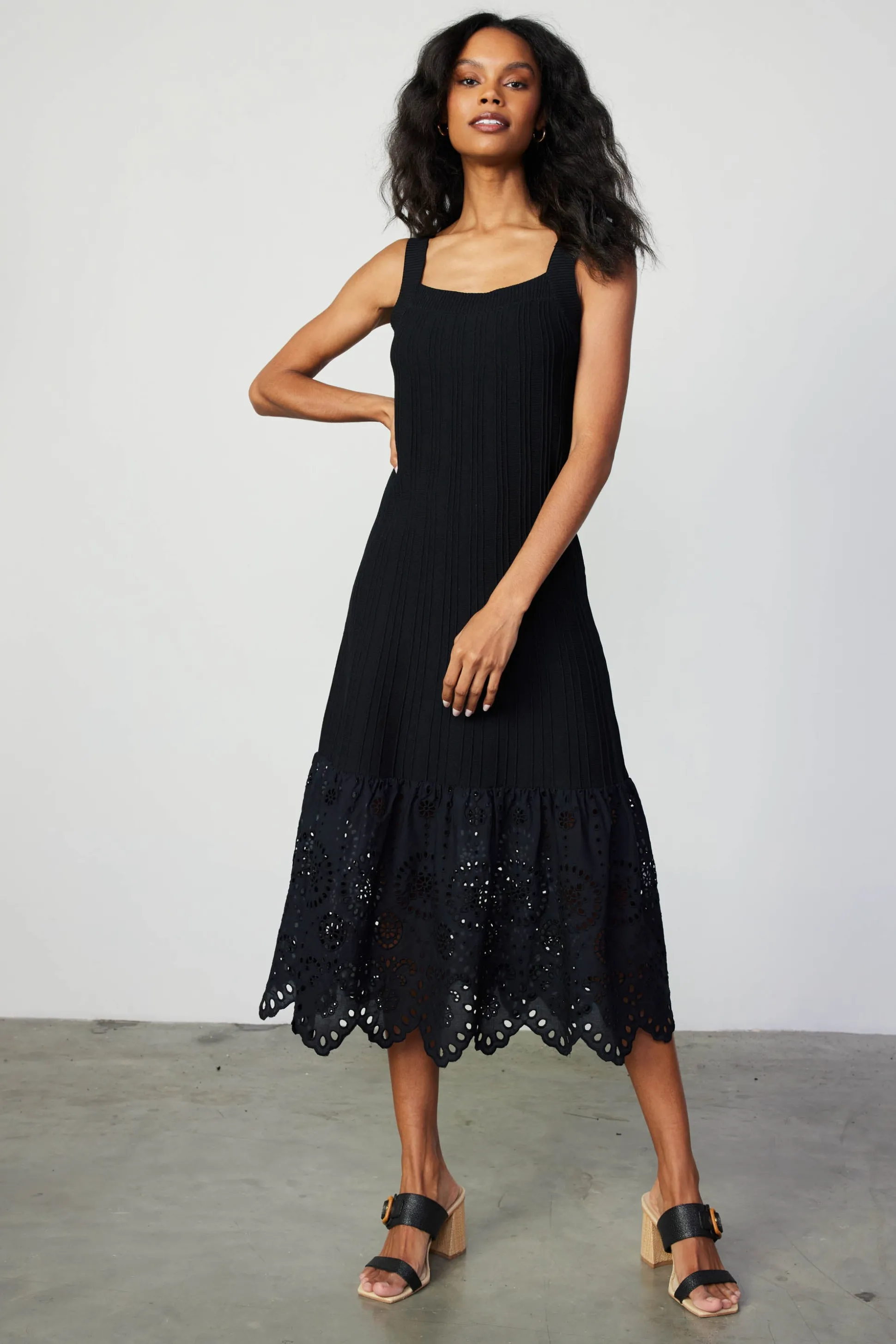 Contrast Lace Knit Dress<Current Air Discount