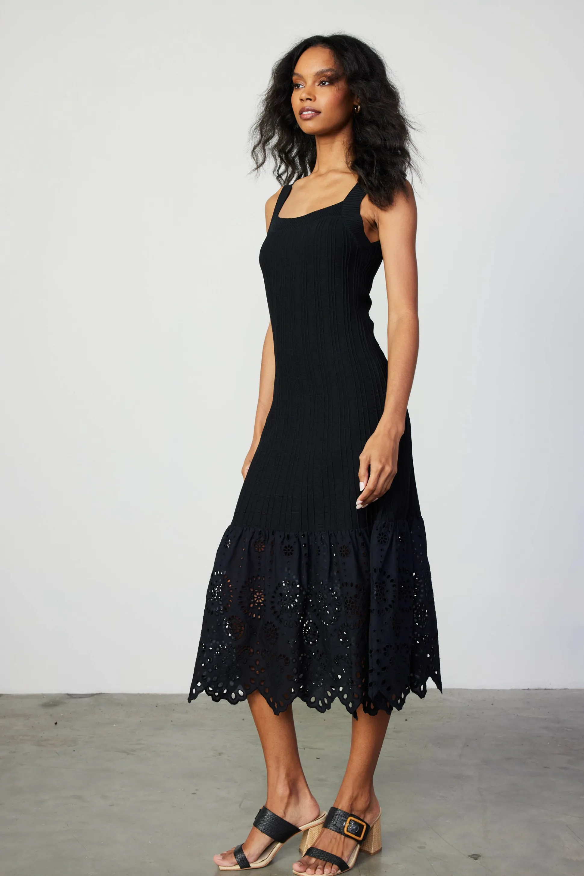 Contrast Lace Knit Dress<Current Air Discount