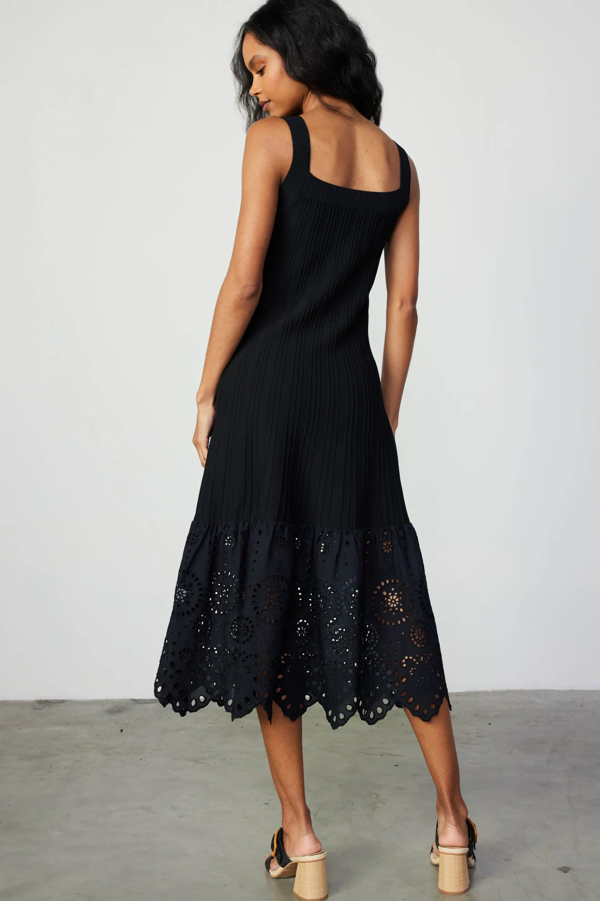 Contrast Lace Knit Dress<Current Air Discount