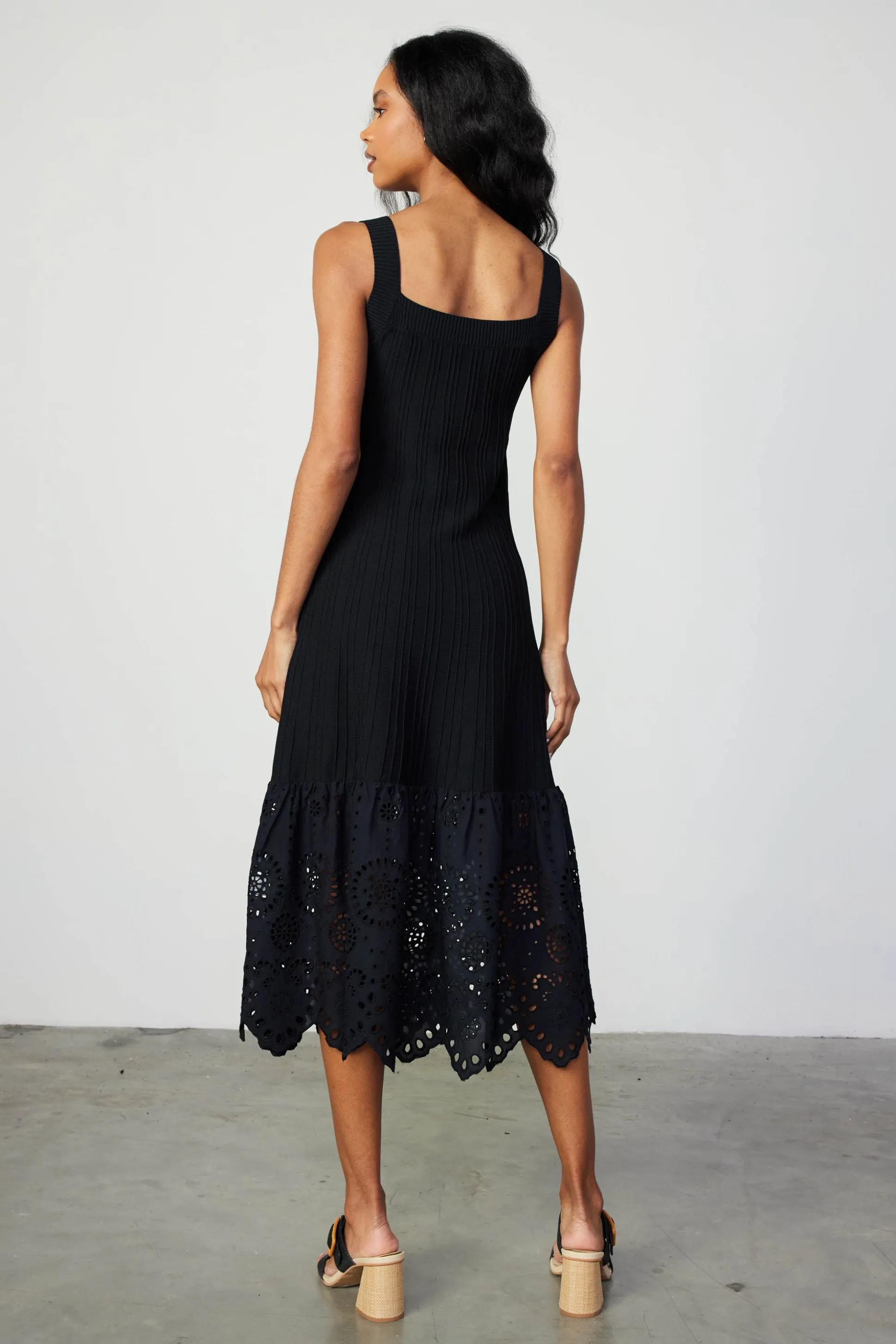 Contrast Lace Knit Dress<Current Air Discount