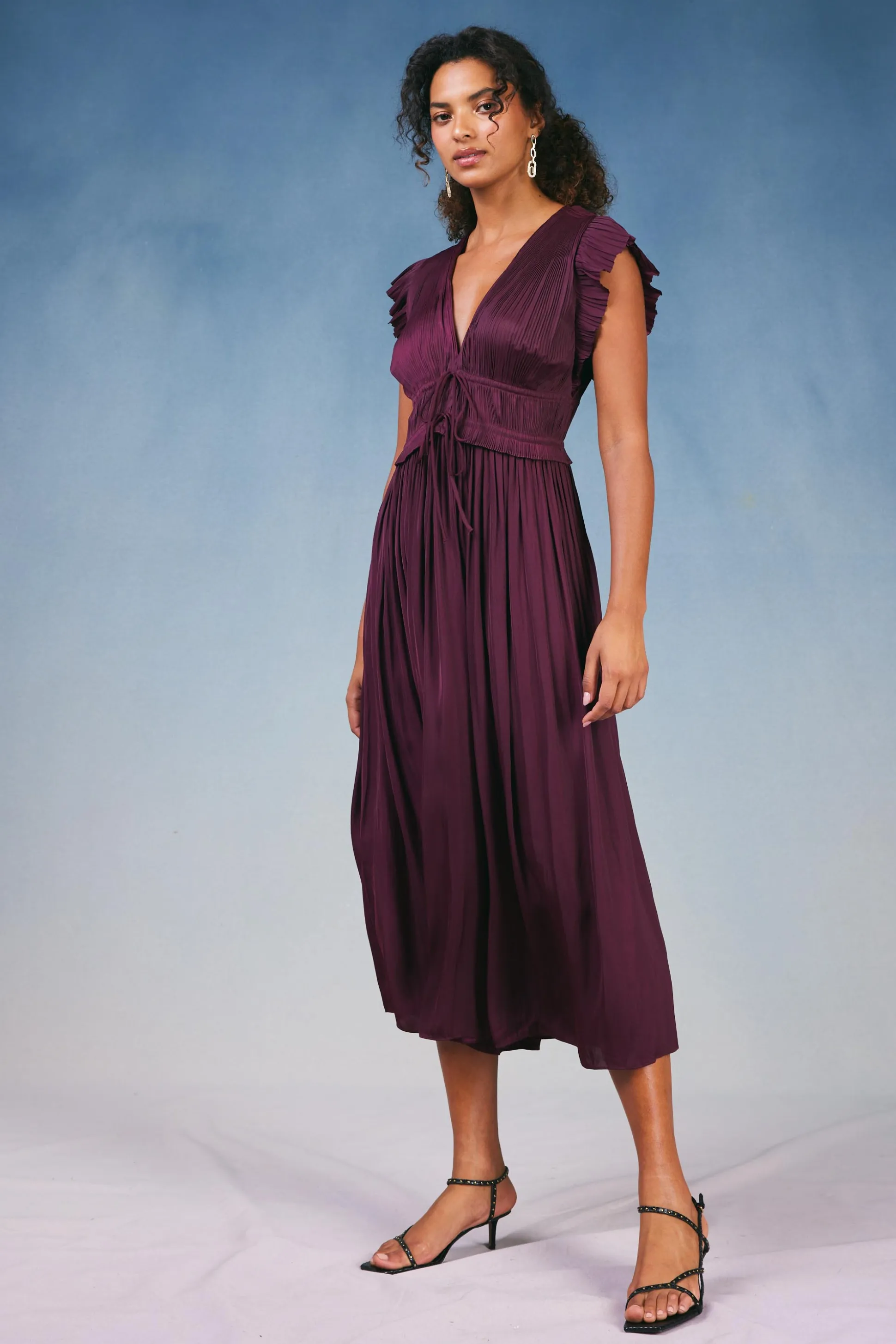 Mara Pleated Maxi Dress<Current Air New