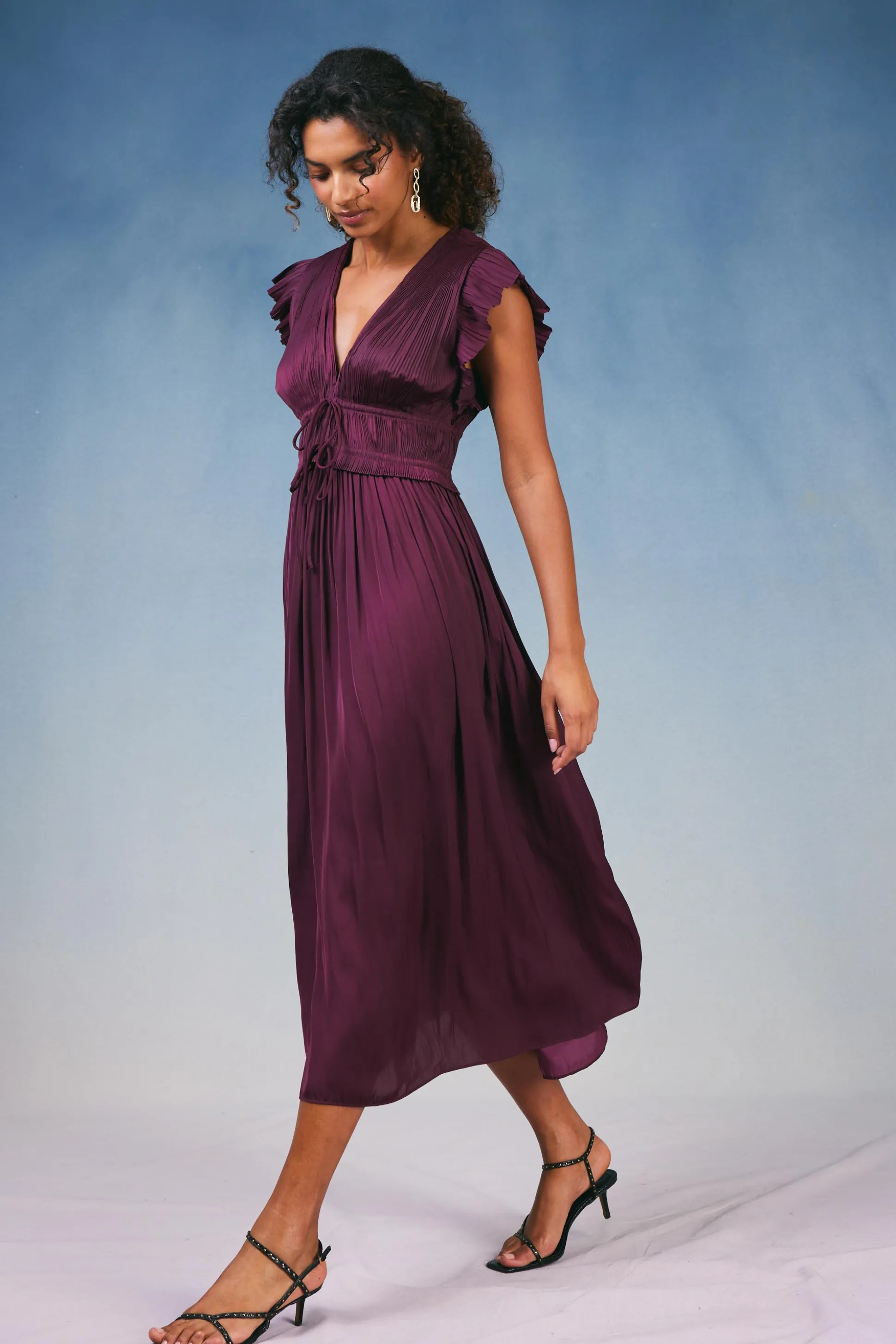 Mara Pleated Maxi Dress<Current Air New