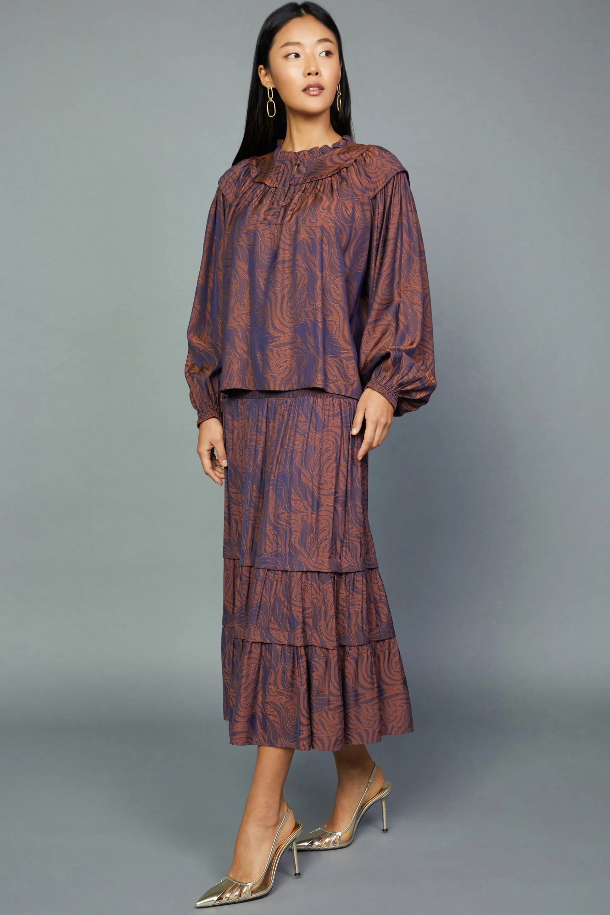 Swirl Motif Blouse<Current Air Sale