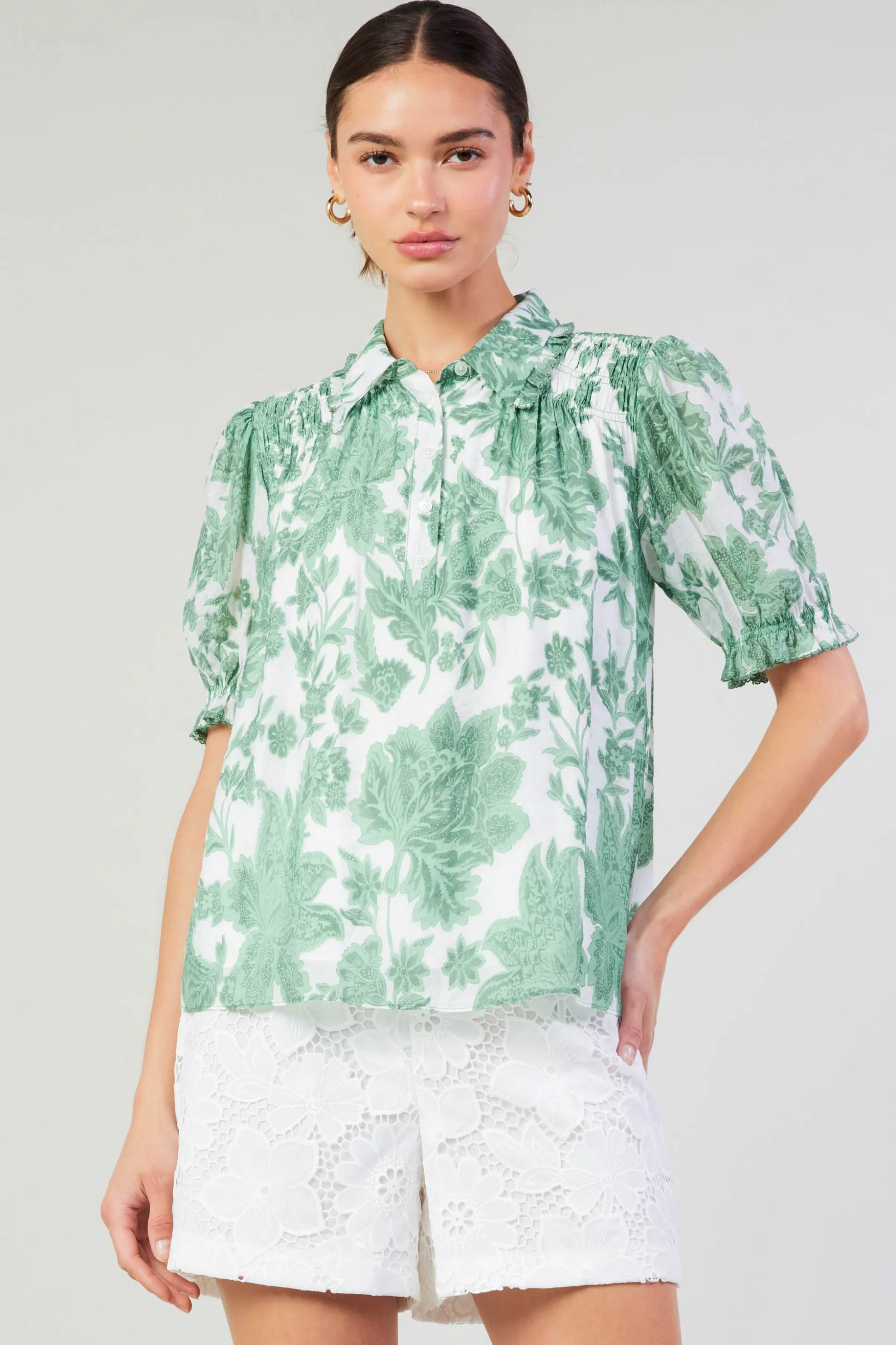 Tulip Jacquard Blouse<Current Air Hot