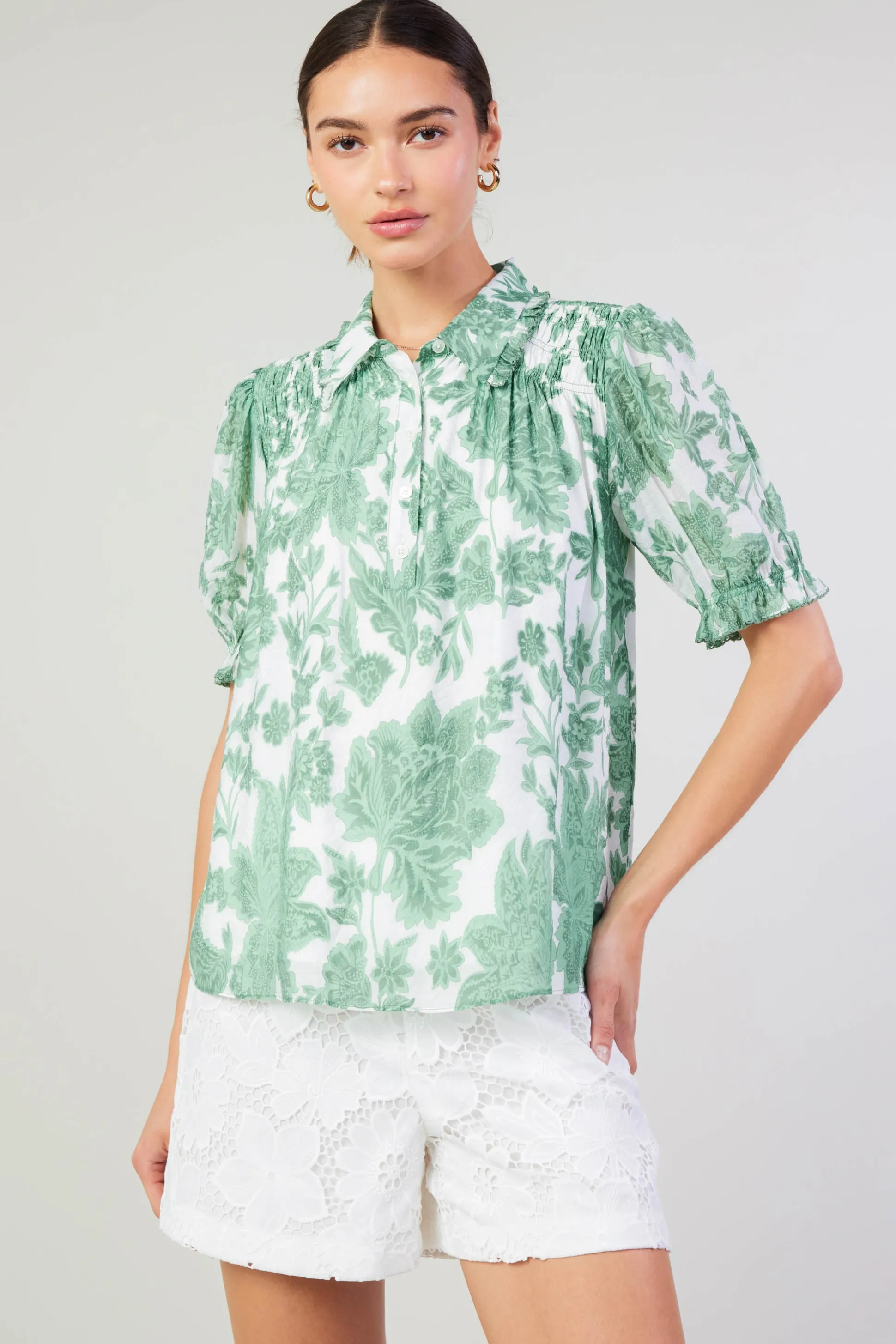 Tulip Jacquard Blouse<Current Air Hot