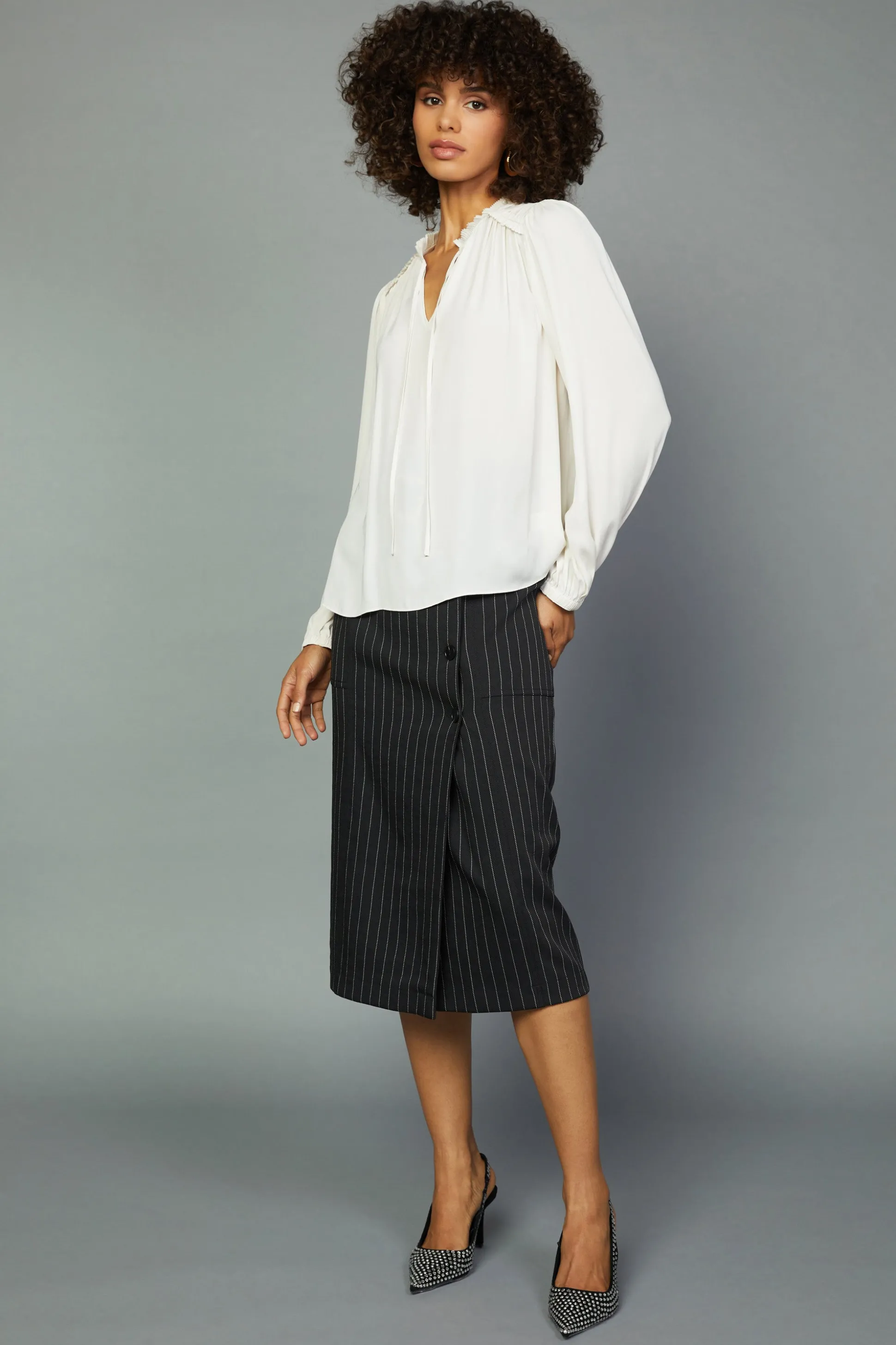 Split Neck Blouse<Current Air Sale