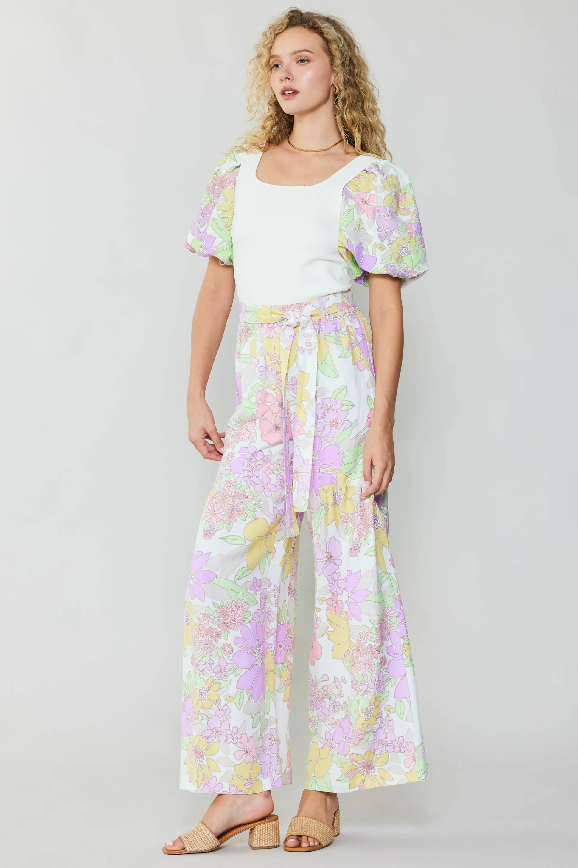 Linen Blend Floral Pants<Current Air Discount
