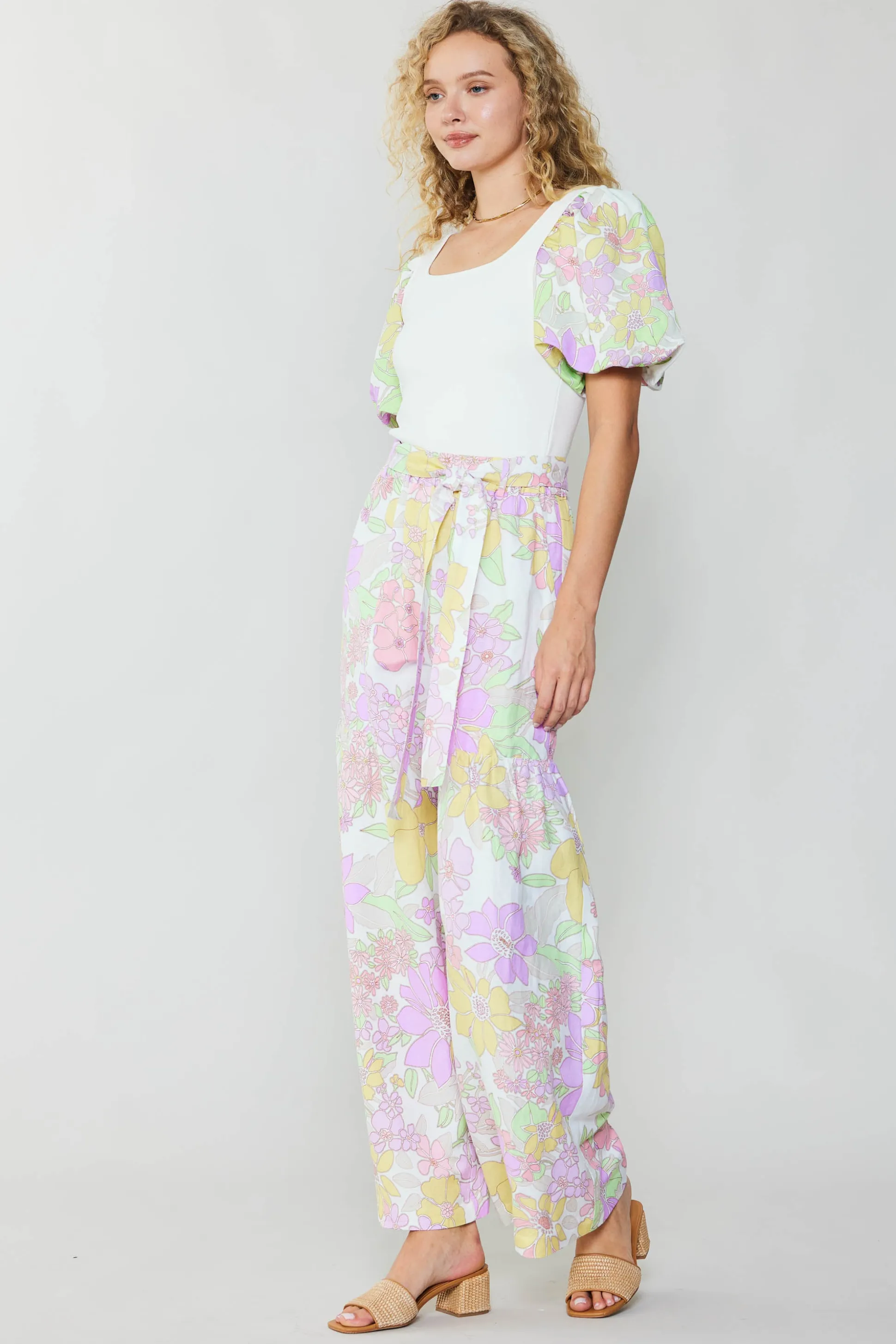 Linen Blend Floral Pants<Current Air Discount