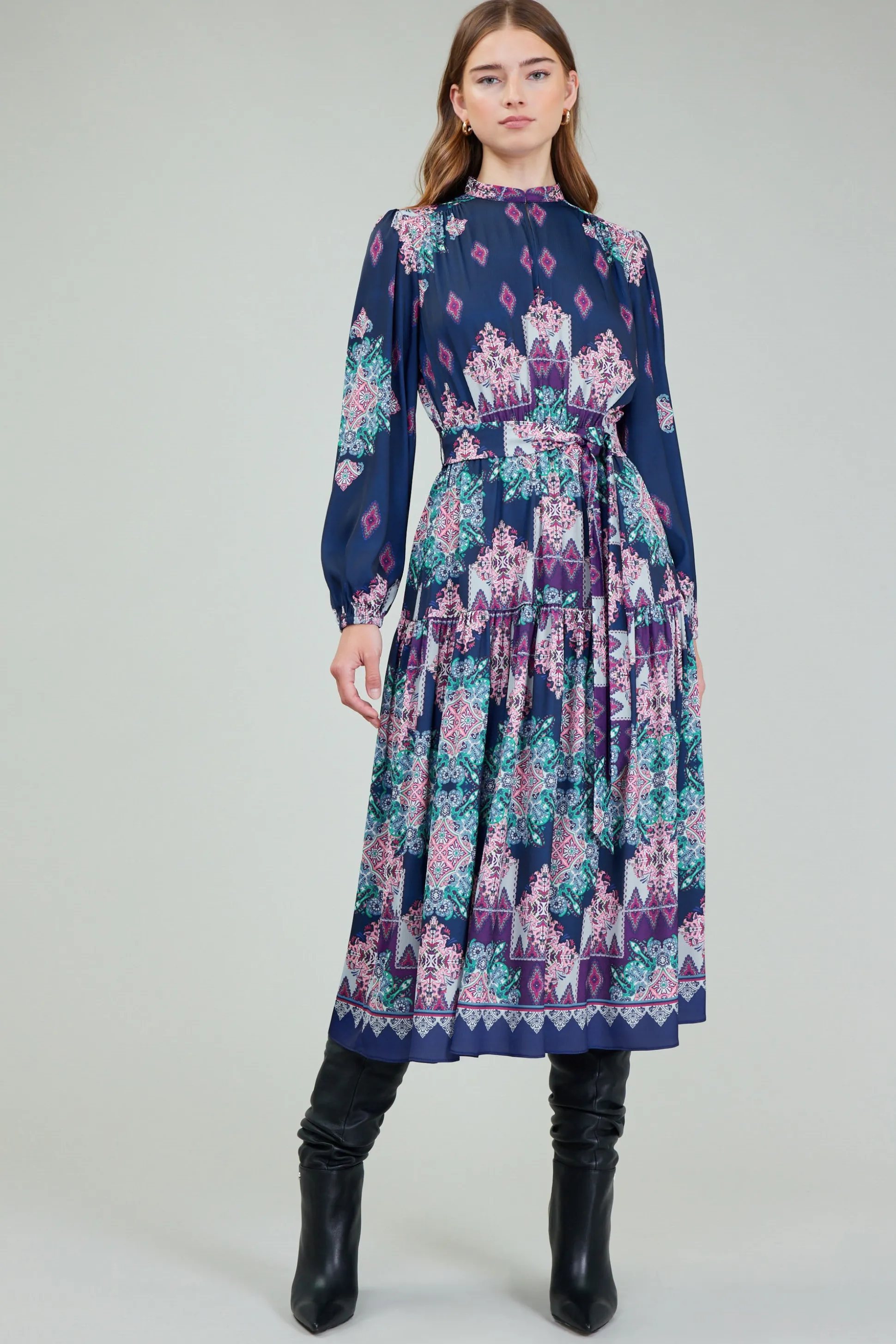 Ornate Border Printed Midi Dress<Current Air Clearance