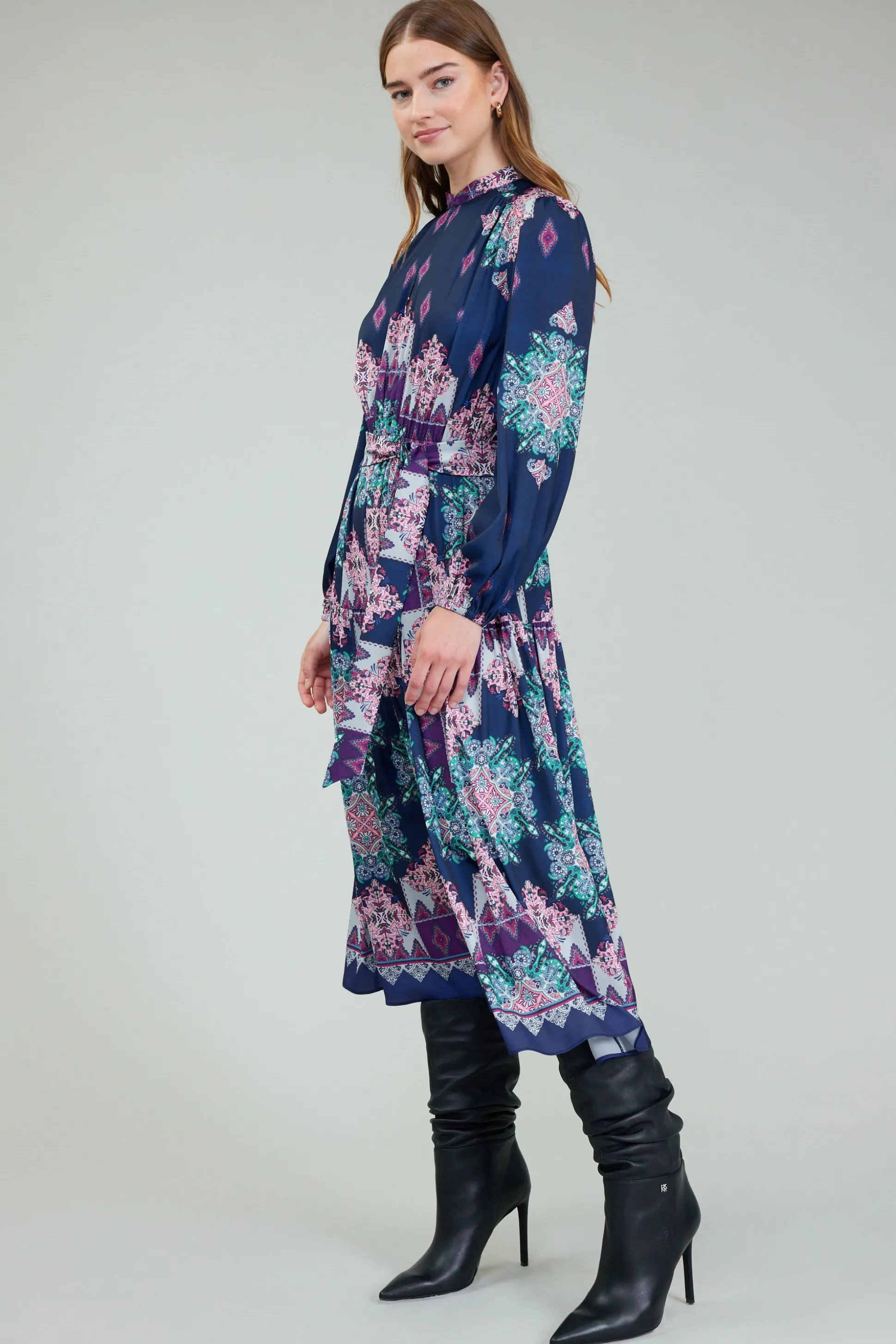 Ornate Border Printed Midi Dress<Current Air Clearance
