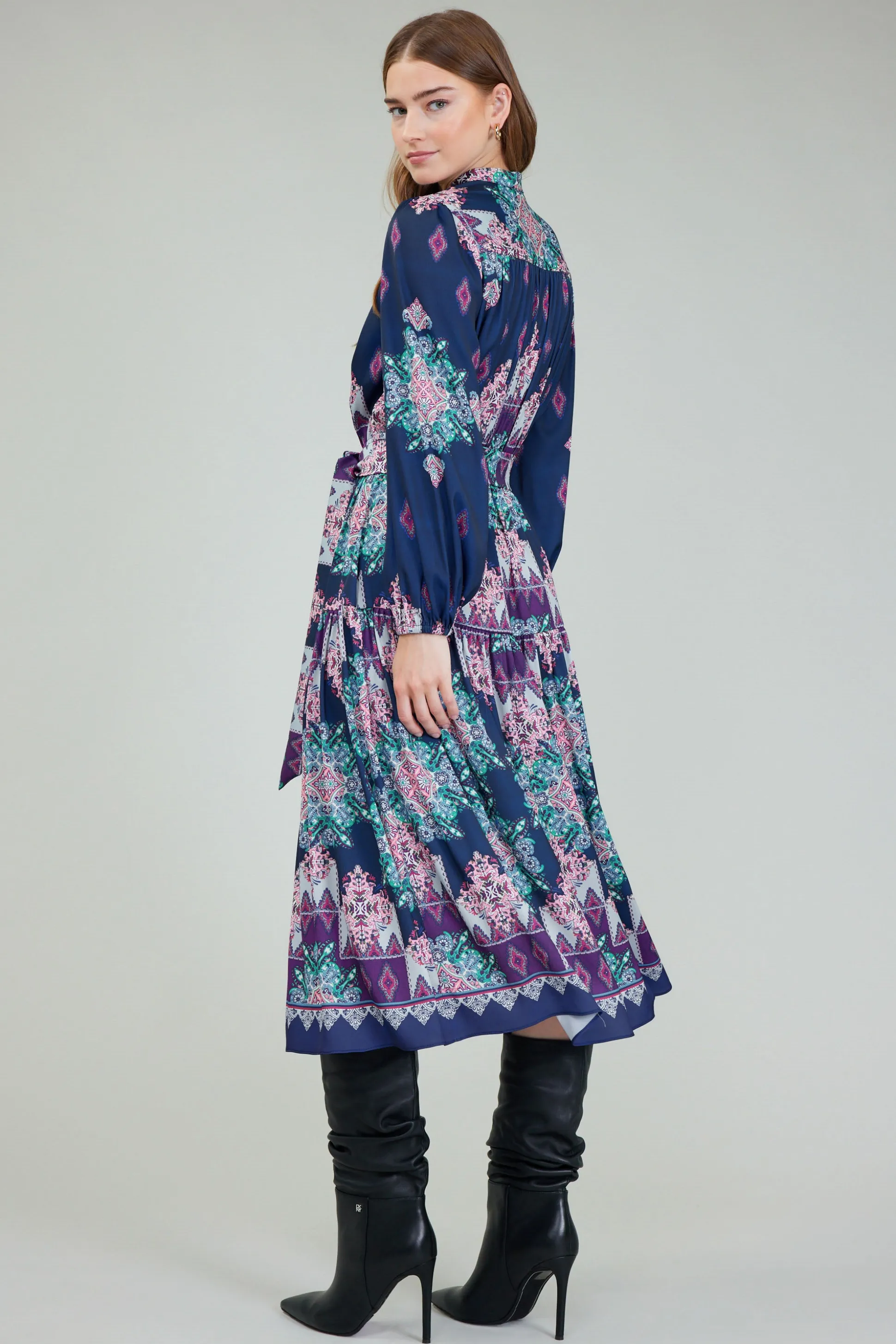 Ornate Border Printed Midi Dress<Current Air Clearance