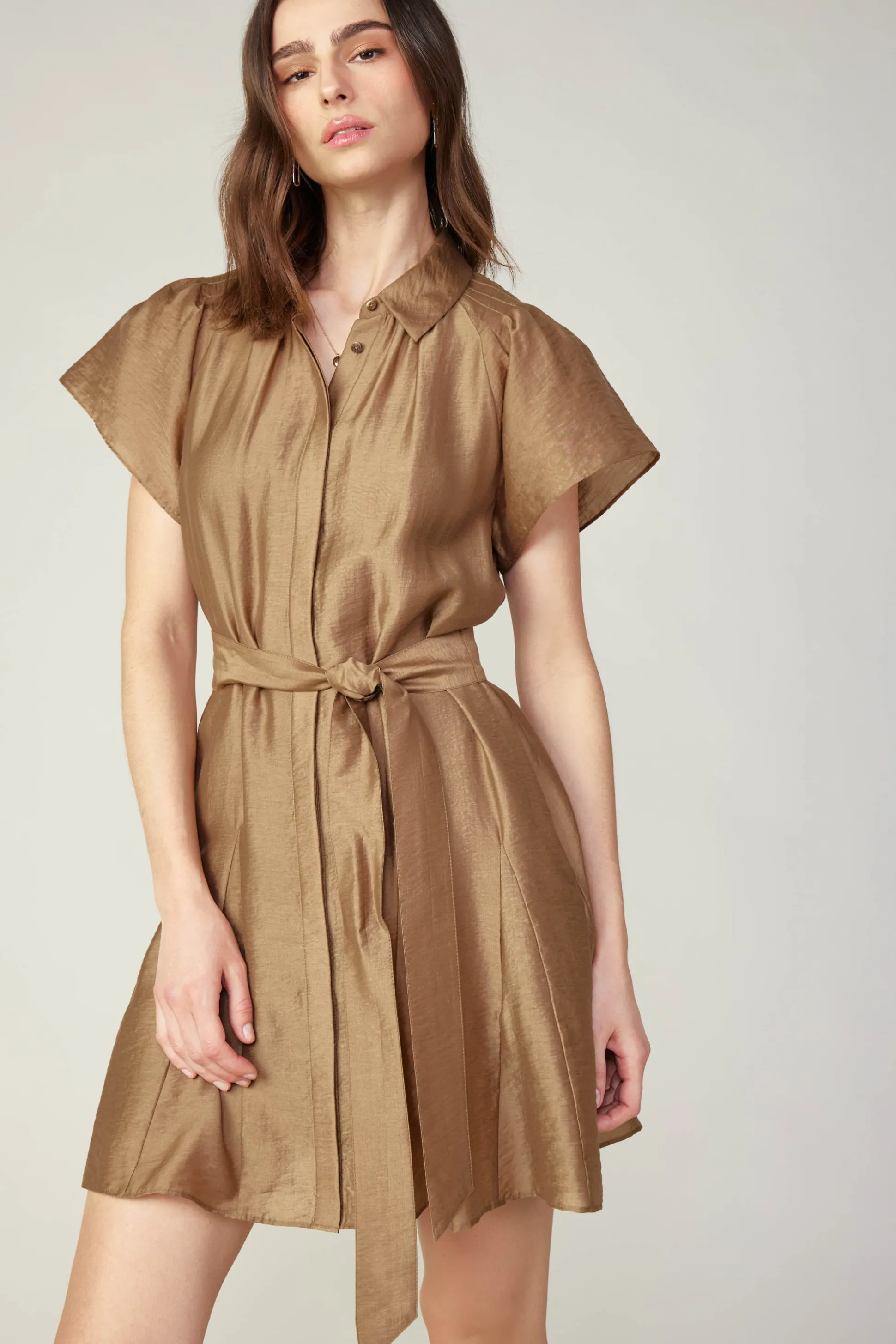 Belted Godet Mini Dress<Current Air New