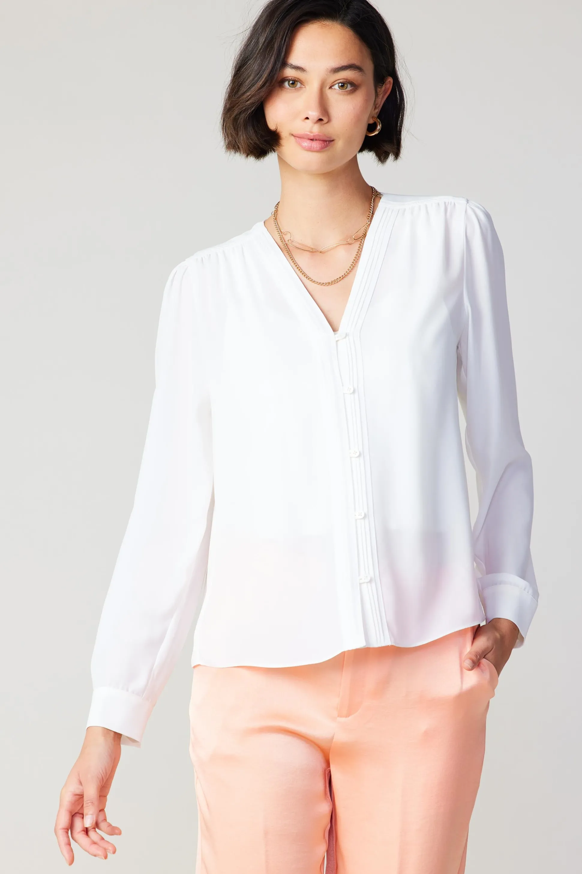 Pleat Detail Buttondown Shirt<Current Air Discount