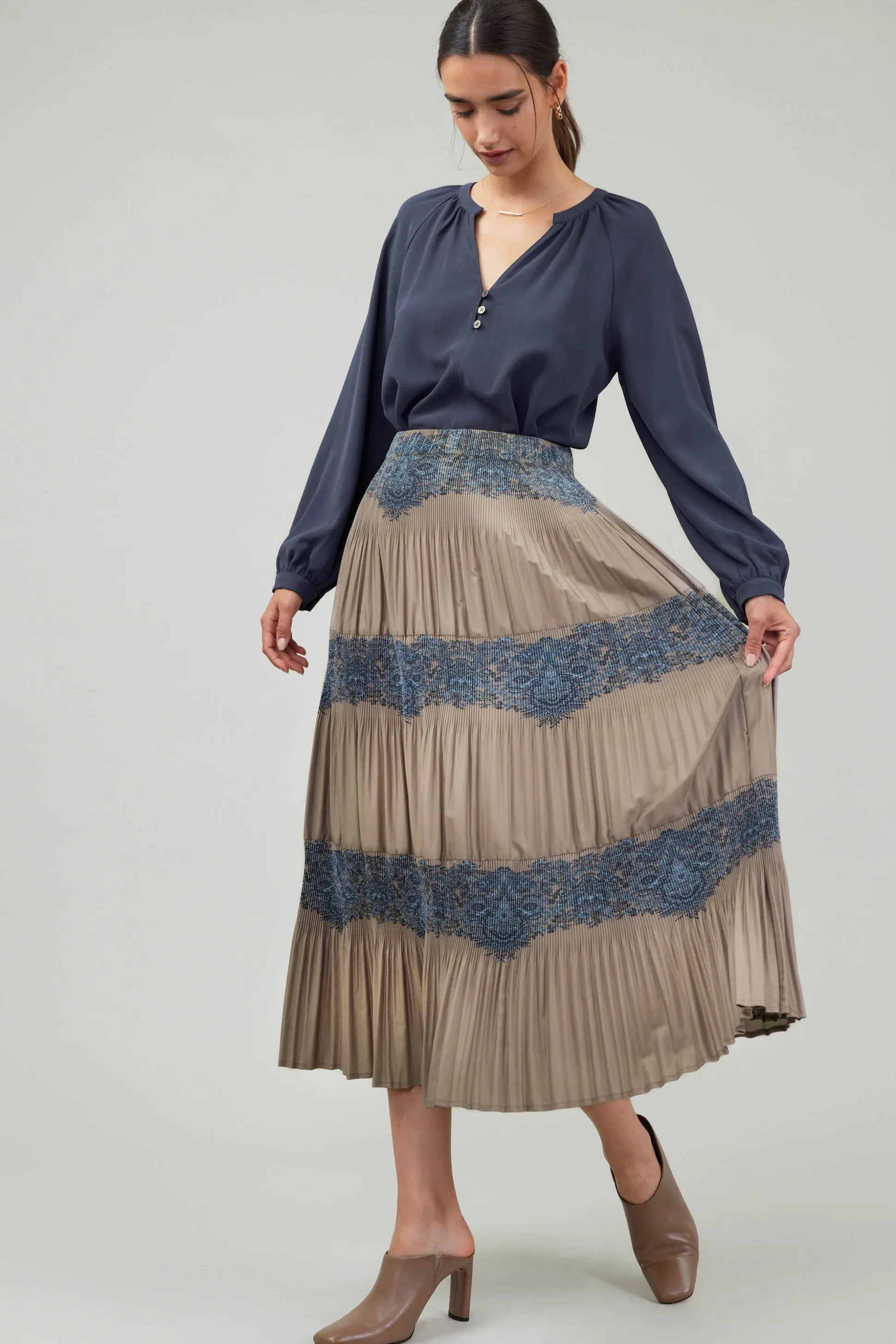 Ornate Motif Midi Skirt<Current Air Online