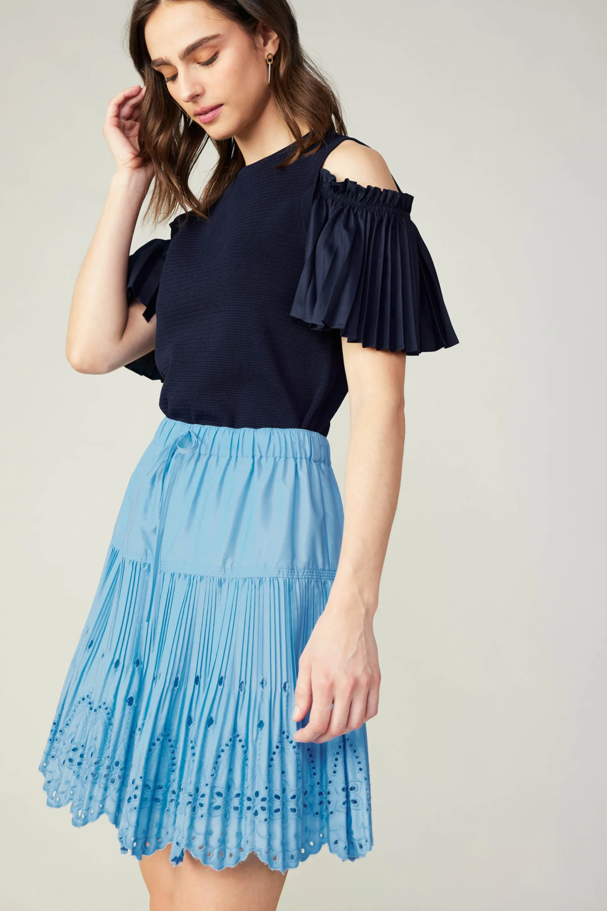 Scallop Eyelet Skirt<Current Air Discount
