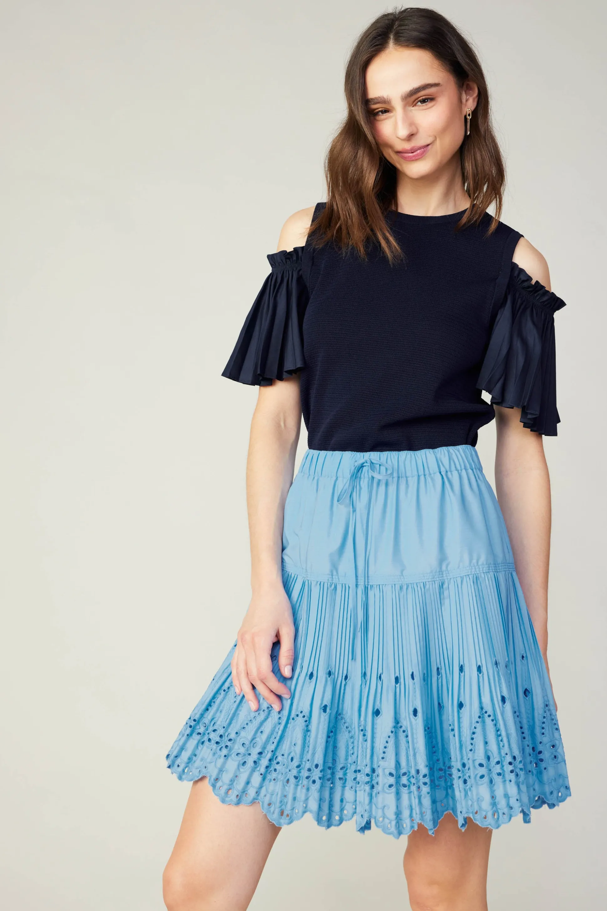 Scallop Eyelet Skirt<Current Air Discount