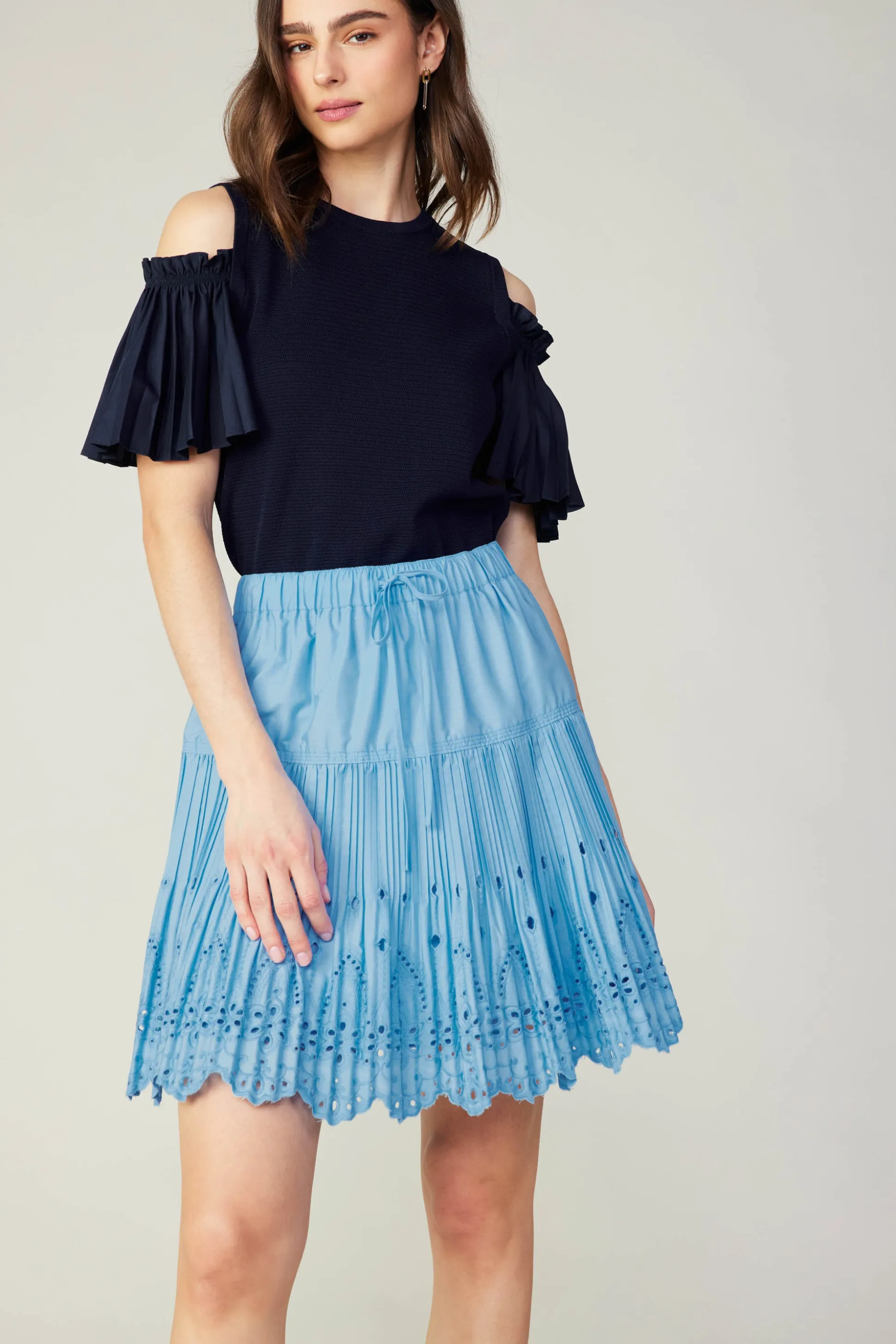 Scallop Eyelet Skirt<Current Air Discount