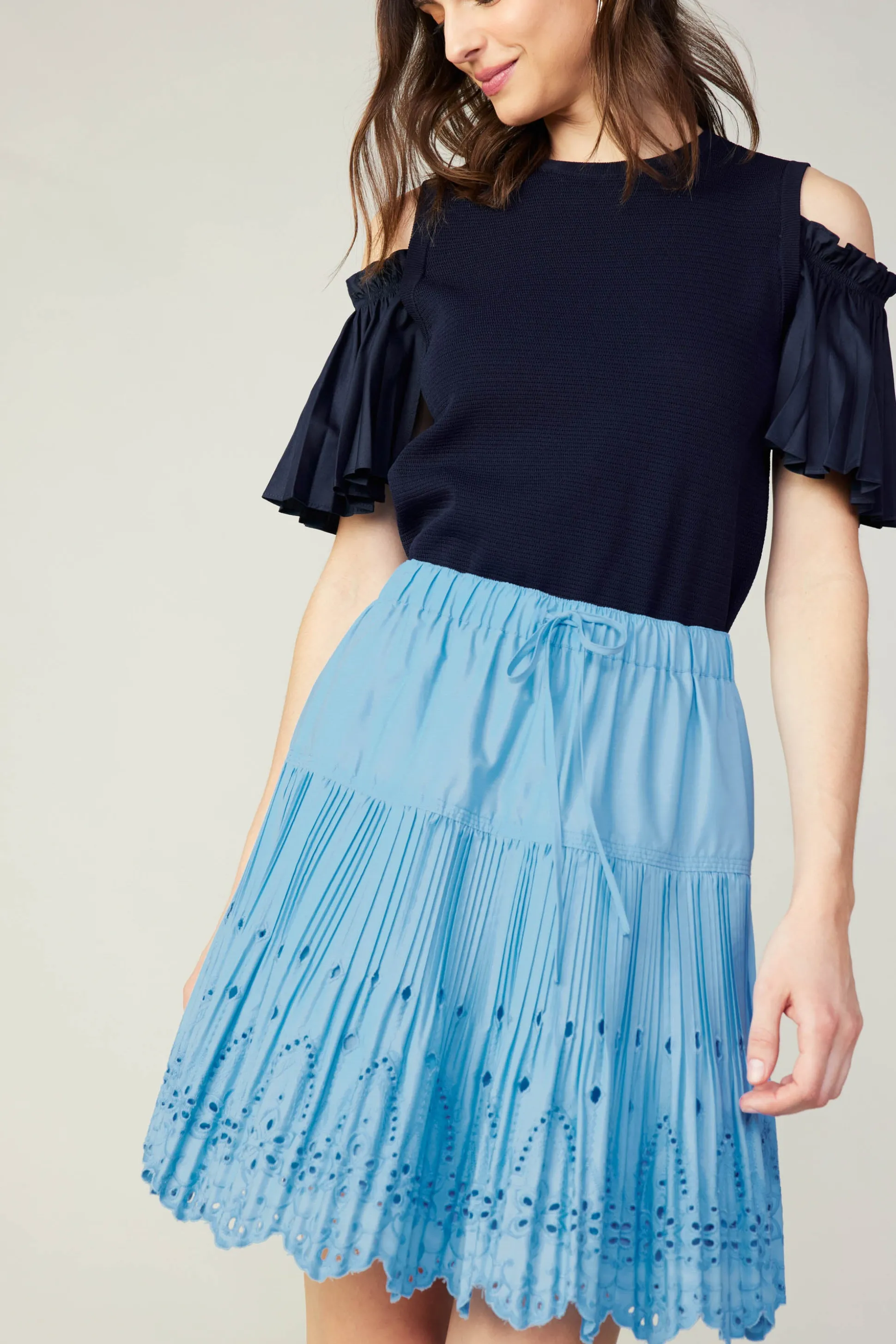 Scallop Eyelet Skirt<Current Air Discount