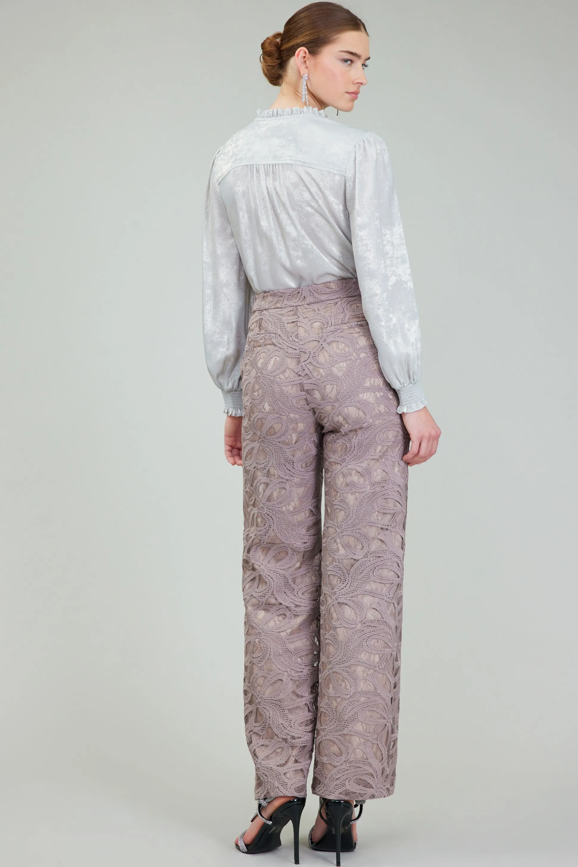 Lace Straight Pant<Current Air Fashion