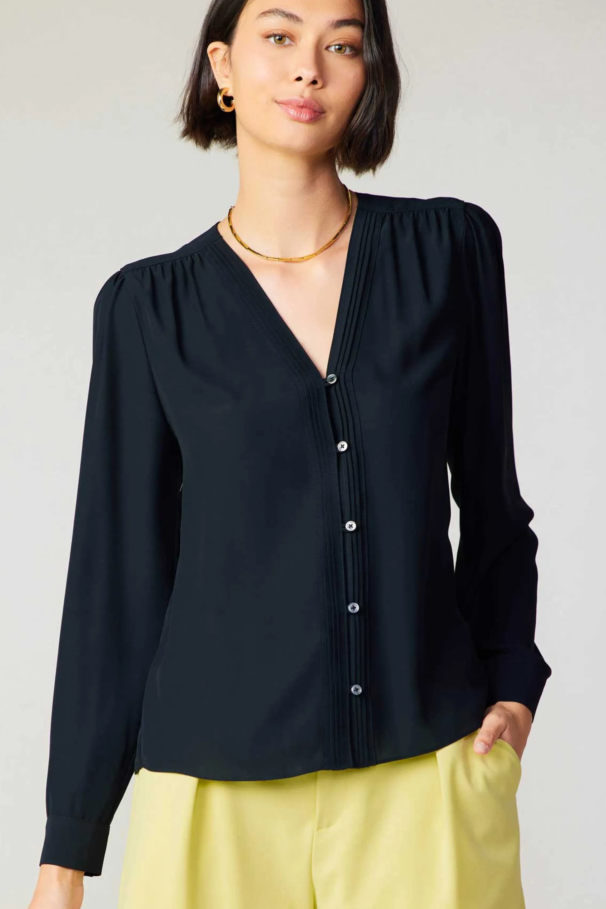 Pleat Detail Buttondown Shirt<Current Air Online